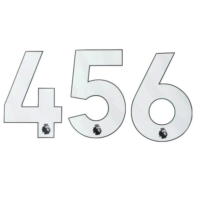 EPL 2023- Official Individual Numbers White (4,5,6)