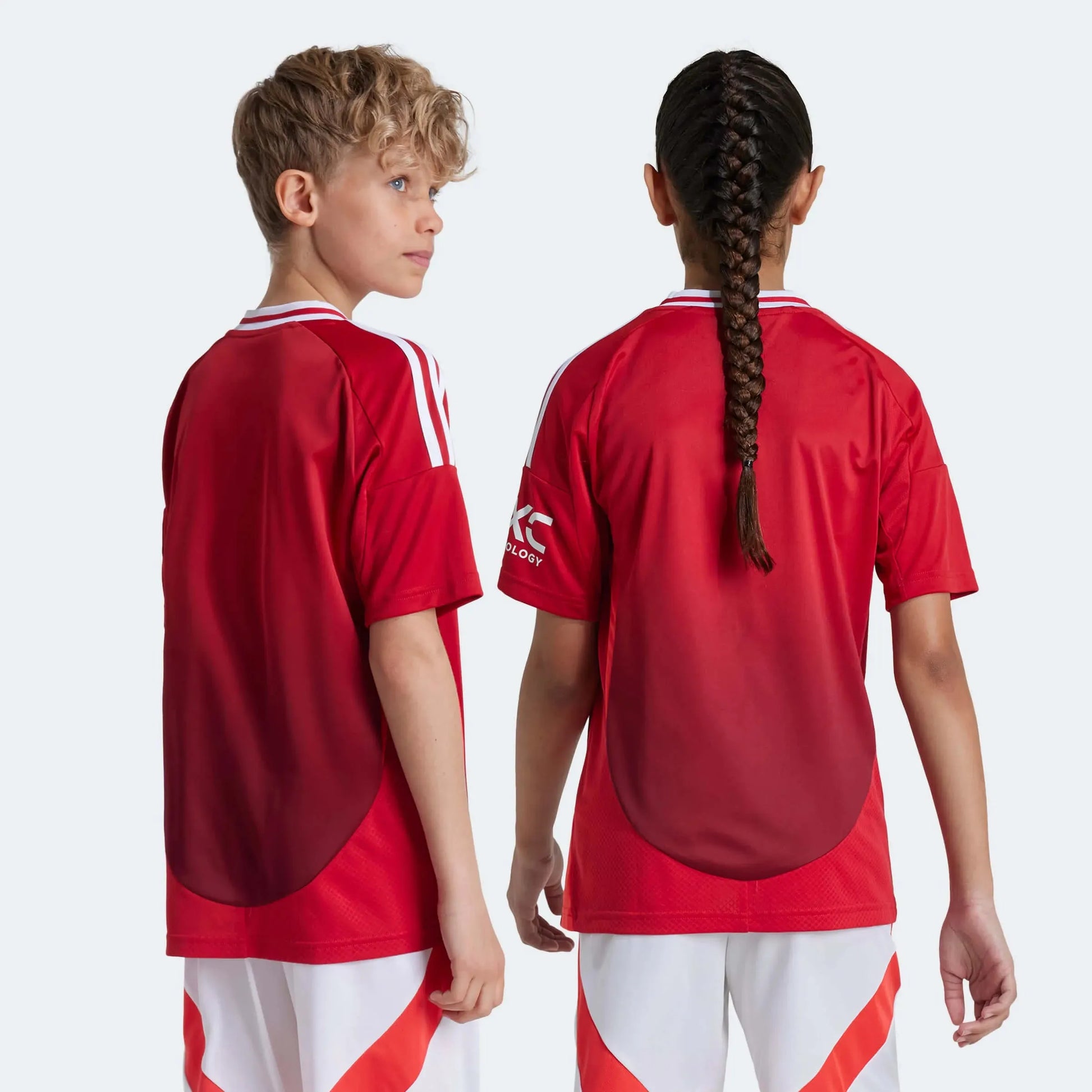 adidas 2024-25 Manchester United Youth Stadium Home Jersey (Models - Back)