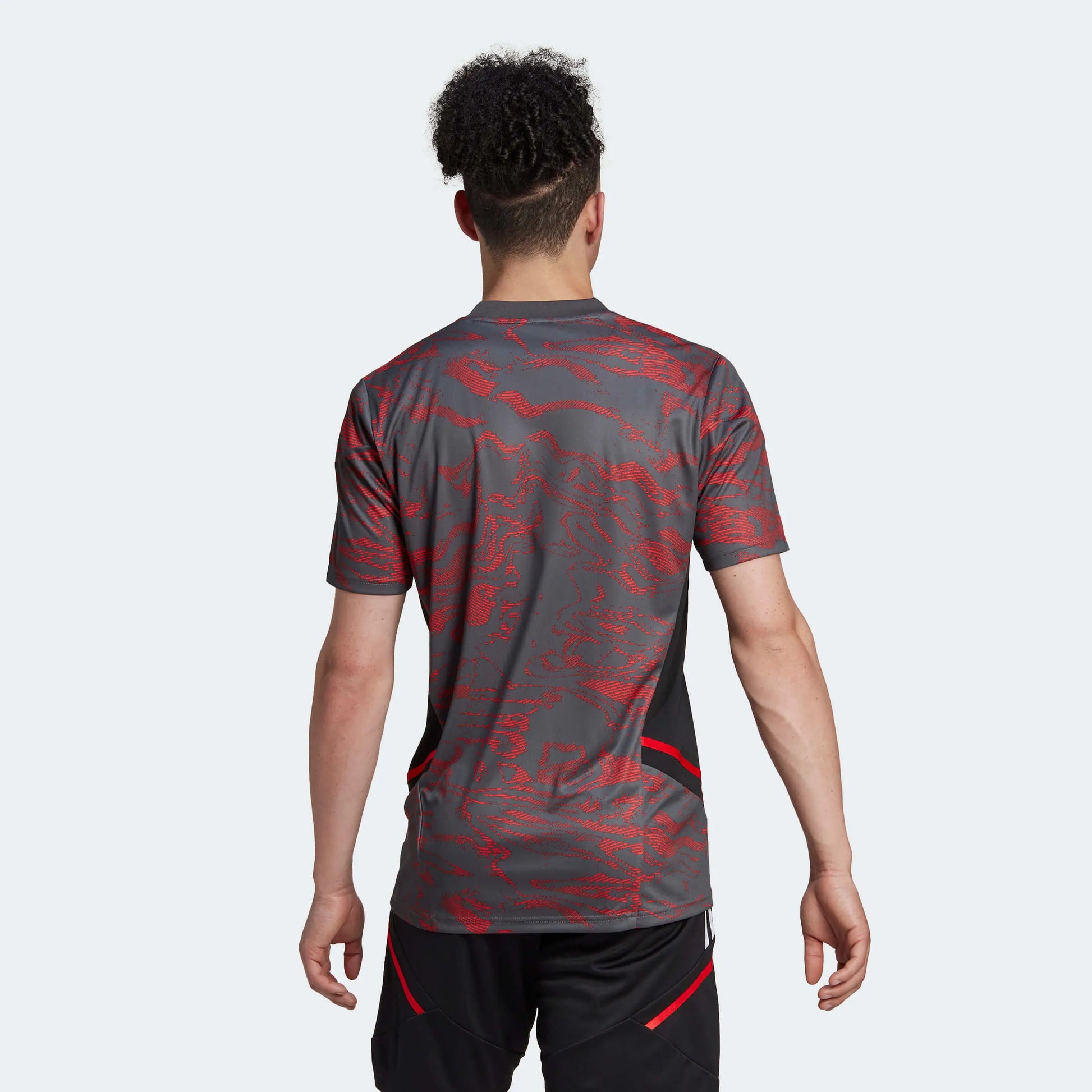 adidas 2022-23 FC Bayern EU Training Jersey - Red-Grey (Model - Back)