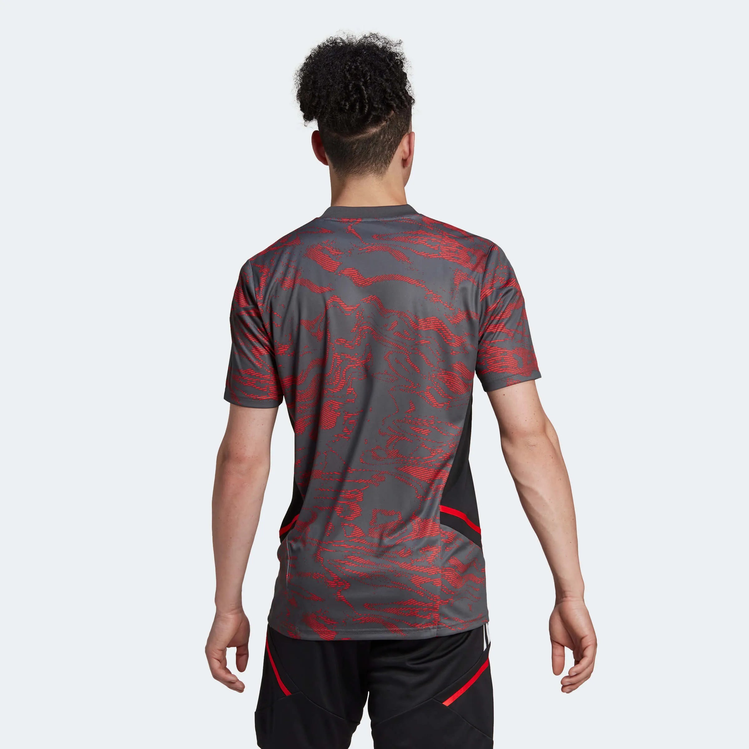 adidas 2022-23 FC Bayern EU Training Jersey - Red-Grey (Model - Back)