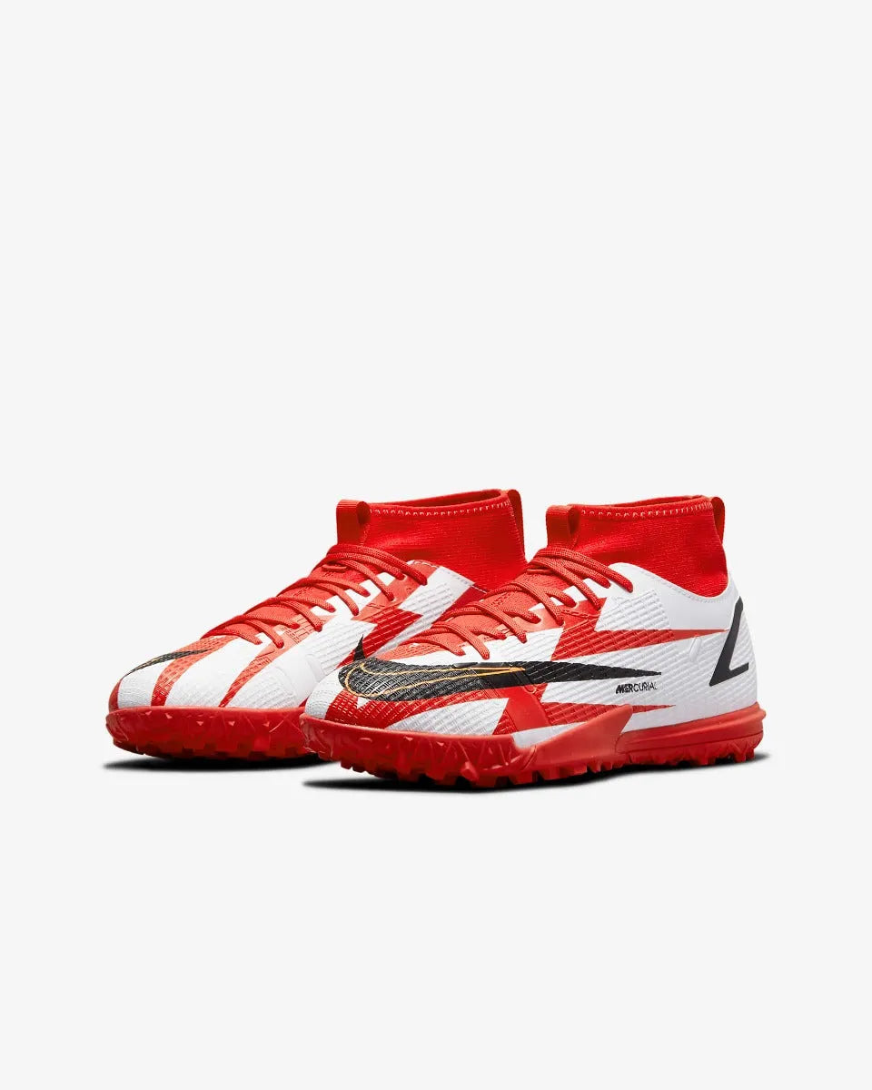 Nike JR Superfly 8 Academy CR7 TF - Red-White (Pair - Diagonal)