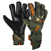 Reusch Attrakt Duo Evolution AdaptiveFlex Goalkeeper Gloves - Desert Green-Shocking Orange (Pair)