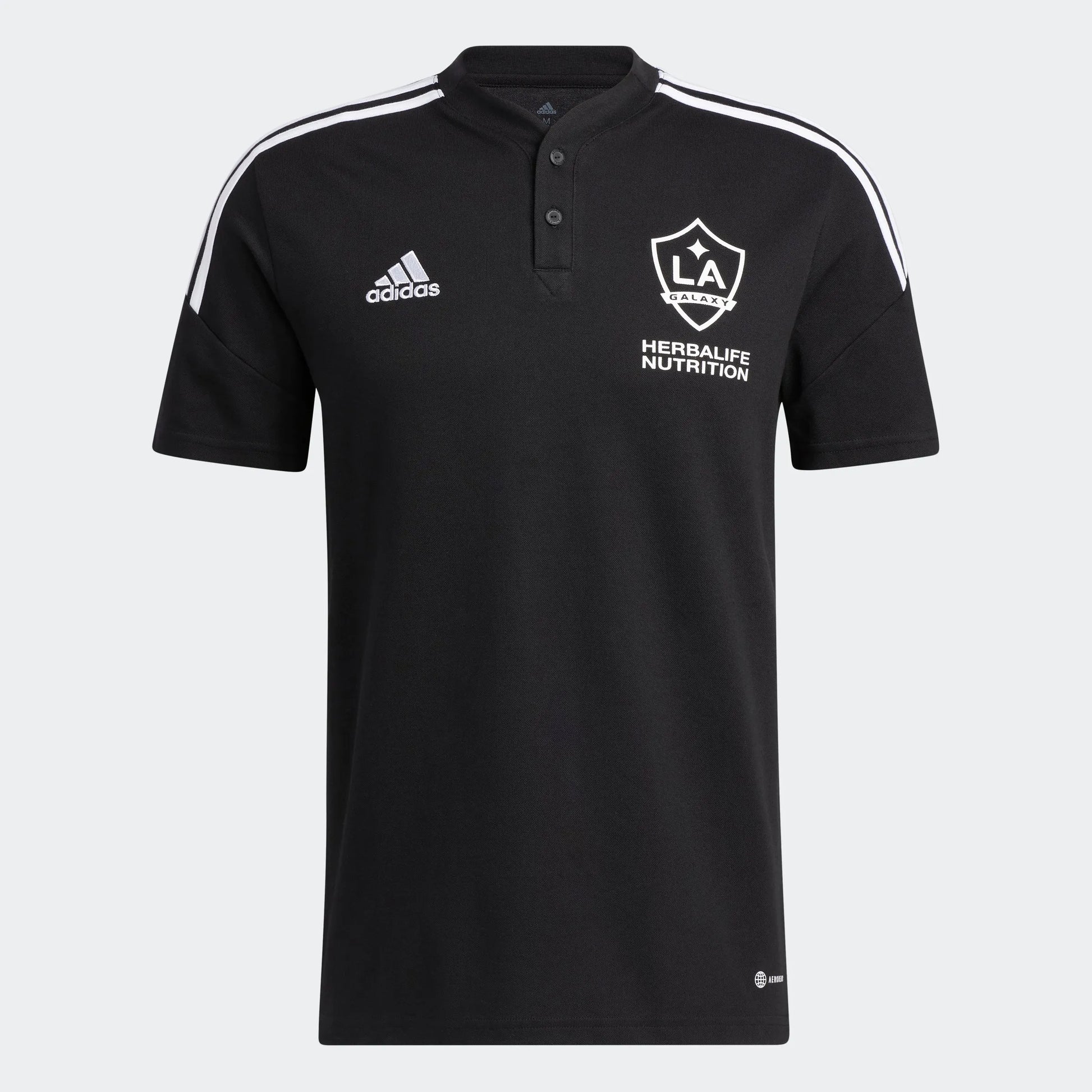 adidas 2022-23 LA Galaxy Condivo 22 Polo - Black-White (Front)