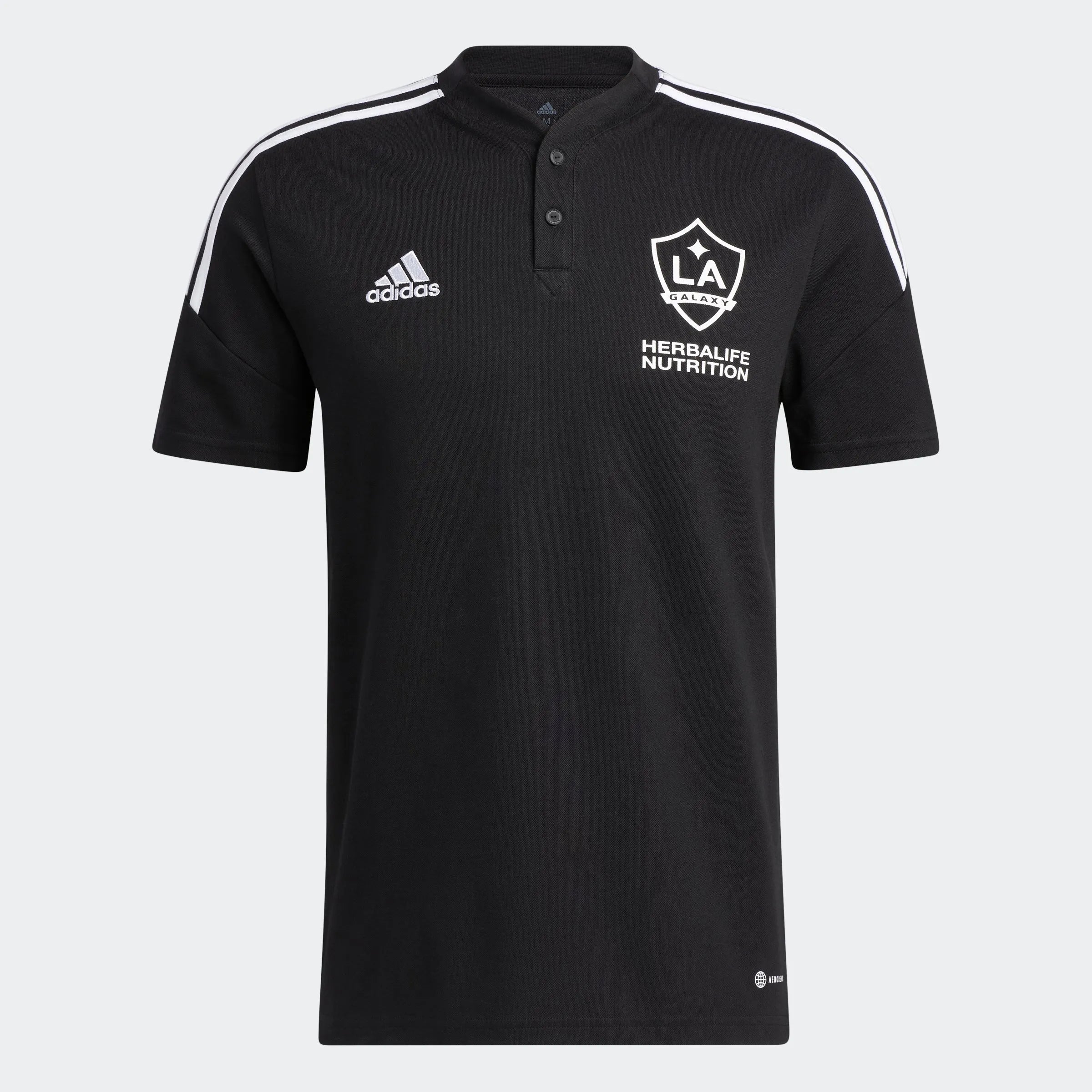 adidas 2022-23 LA Galaxy Condivo 22 Polo - Black-White (Front)