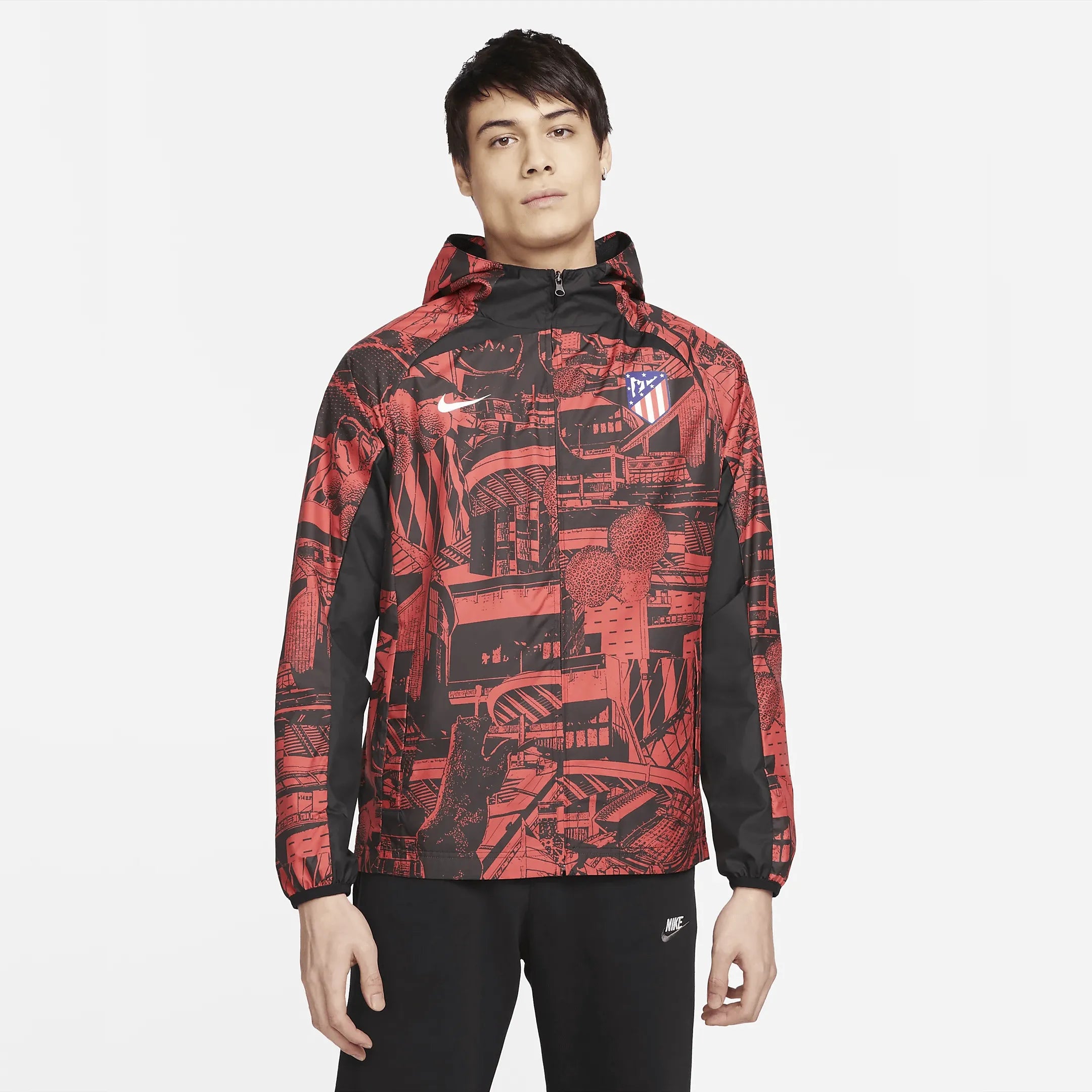 Nike 22-23 Atletico Madrid AWF Jacket GX - Red-Black (Model - Front)