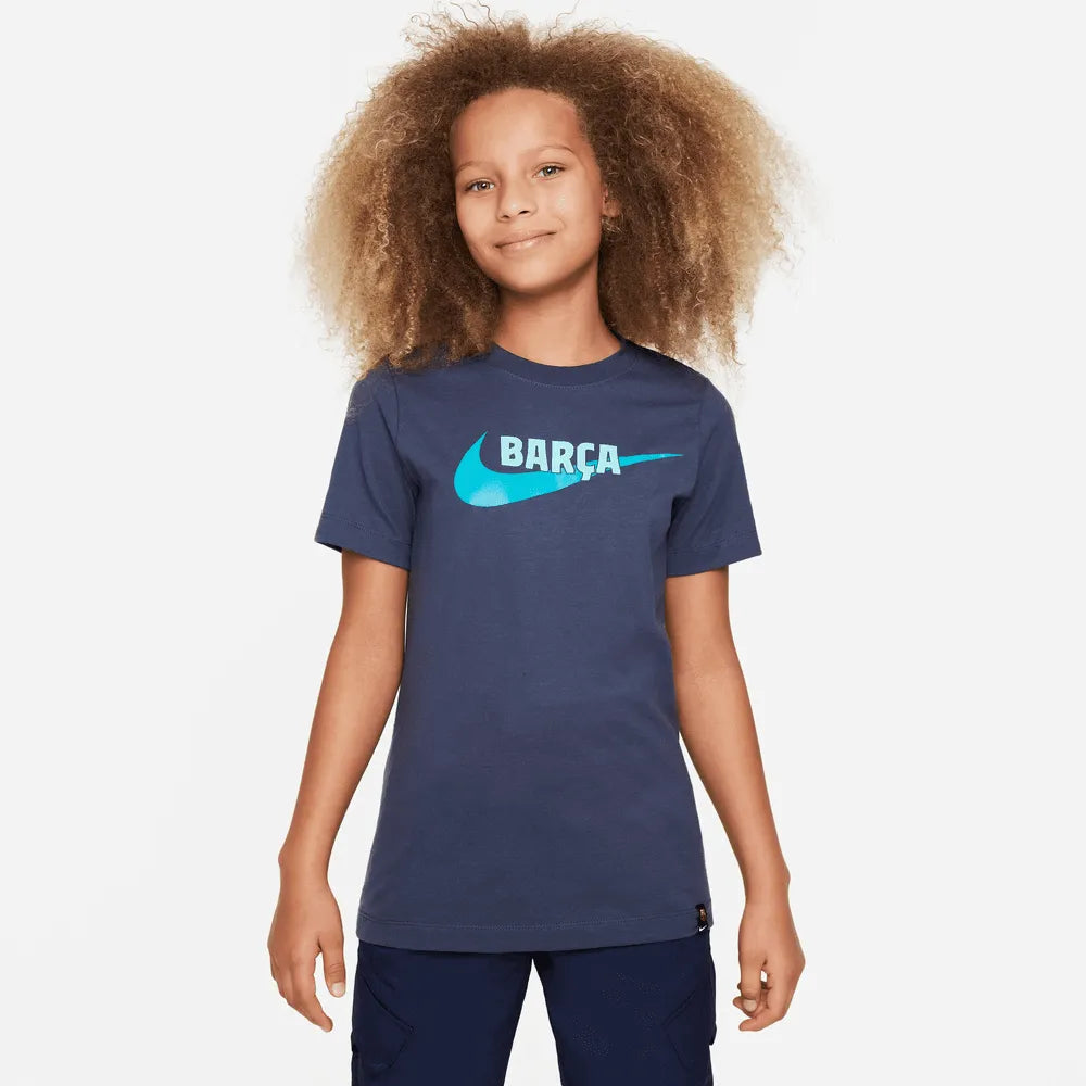 Nike 2023-24 Barcelona Youth Swoosh Tee (Model - Front)