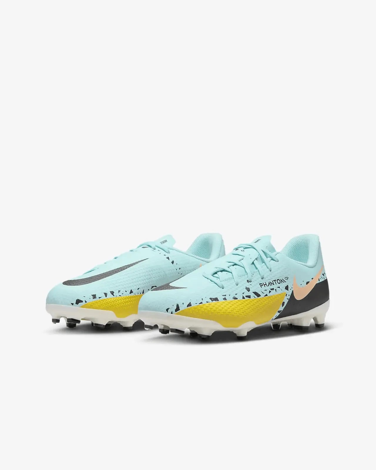 Nike JR Phantom GT2 Academy FG-MG - Glacier Ice-Black (Pair - Front Lateral)