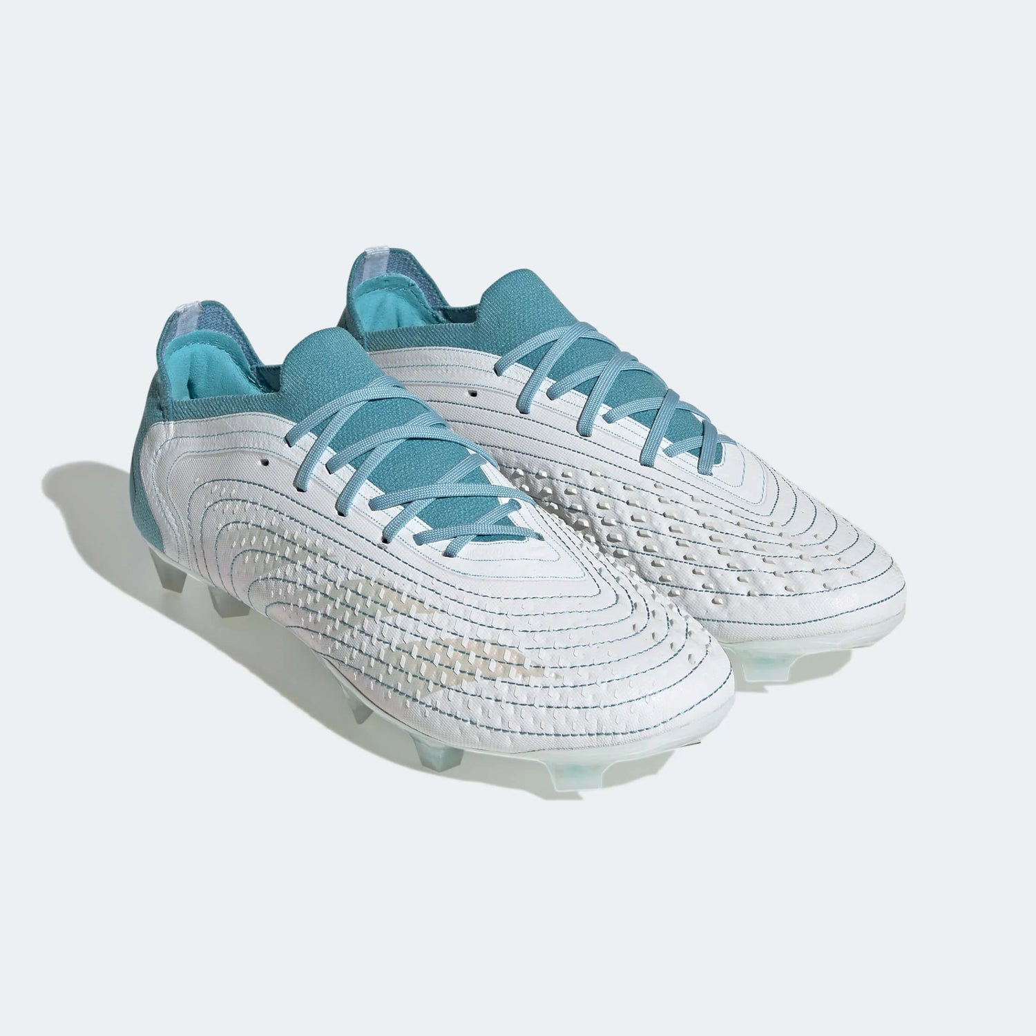 adidas Predator Accuracy .1 Low FG - White-Grey-Blue (Pair - Front Lateral)