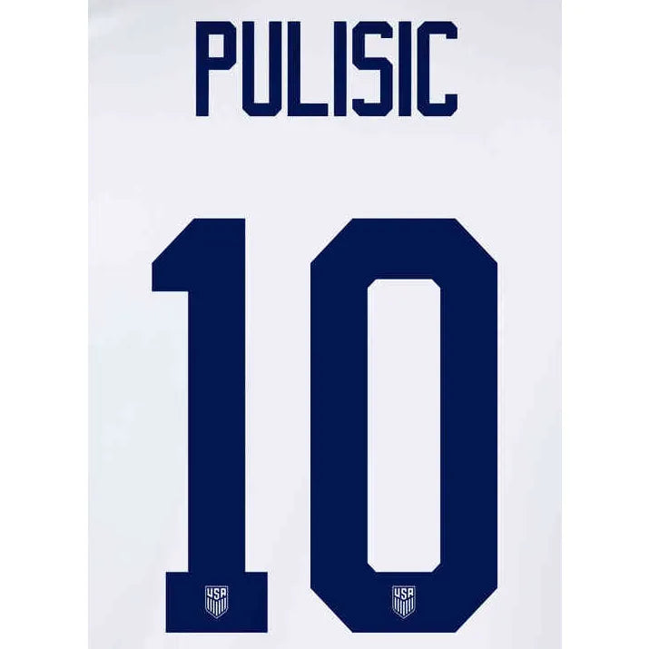 USA 2022-23 Home Pulisic #10 Youth Jersey Name Set (Back)