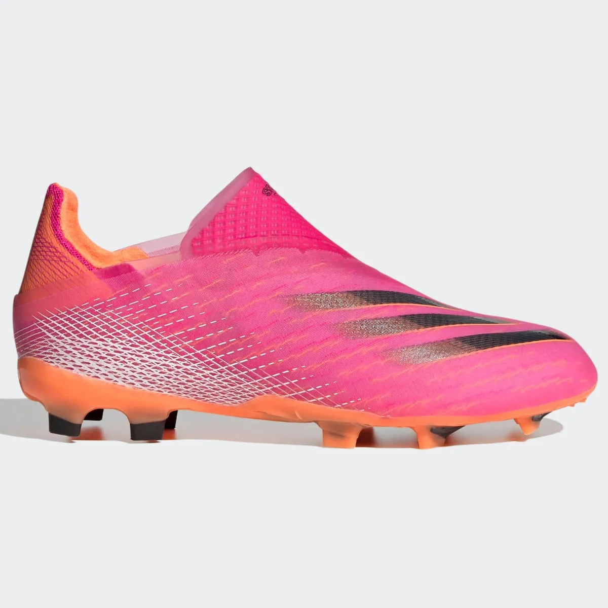 Adidas JR X Ghosted + FG - Pink-Black-Orange (Side 1)
