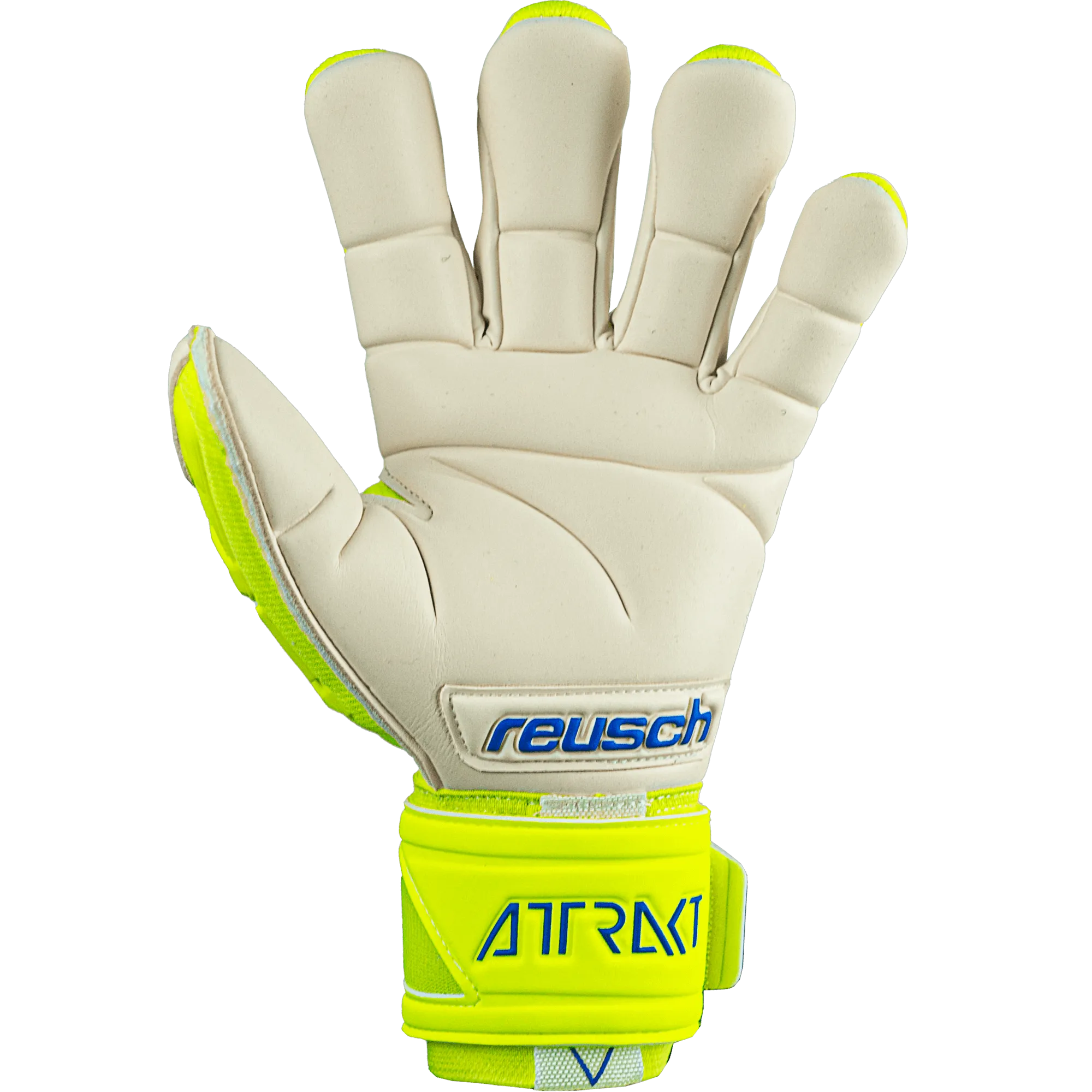 Reusch Attrakt Freegel Gold X Finger Support Goalkeeper Gloves - Yellow-Blue-White (Single - Inner)