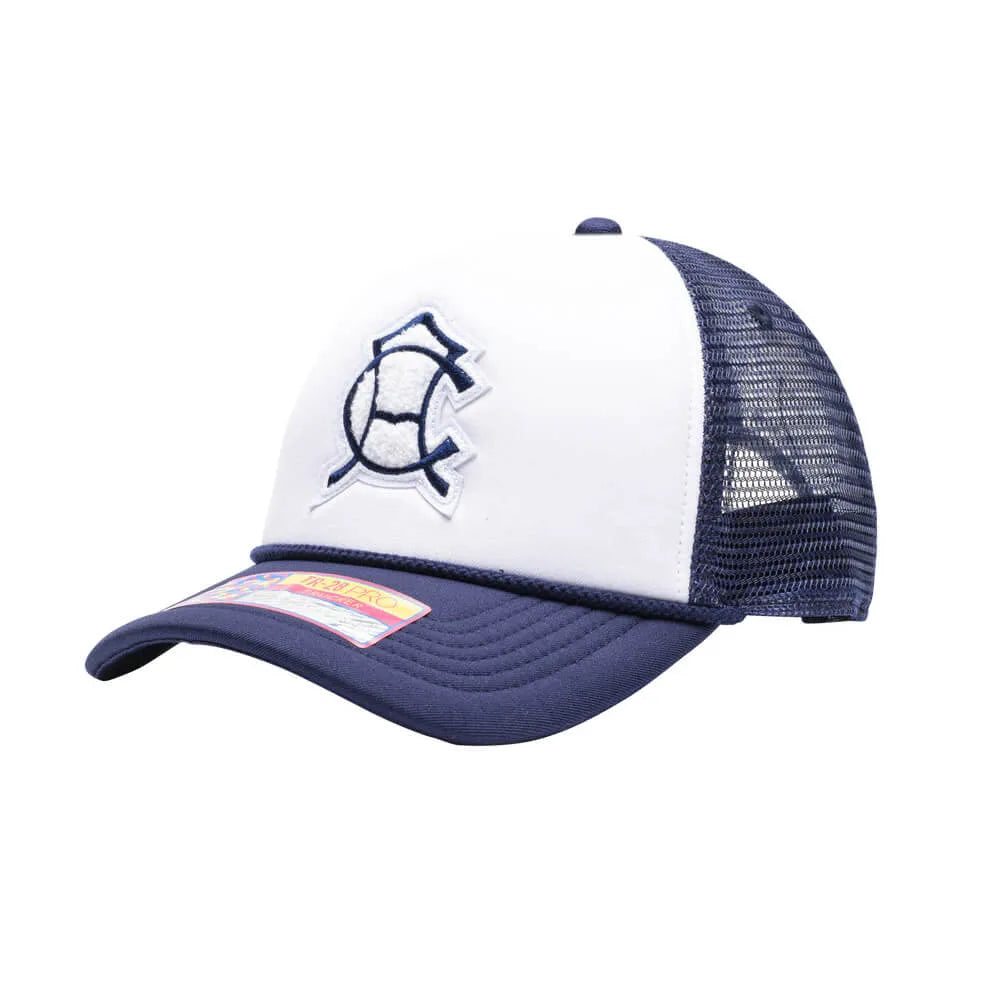 FI Collection Club America Scout Trucker Hat - White-Navy (Lateral - Side 1)
