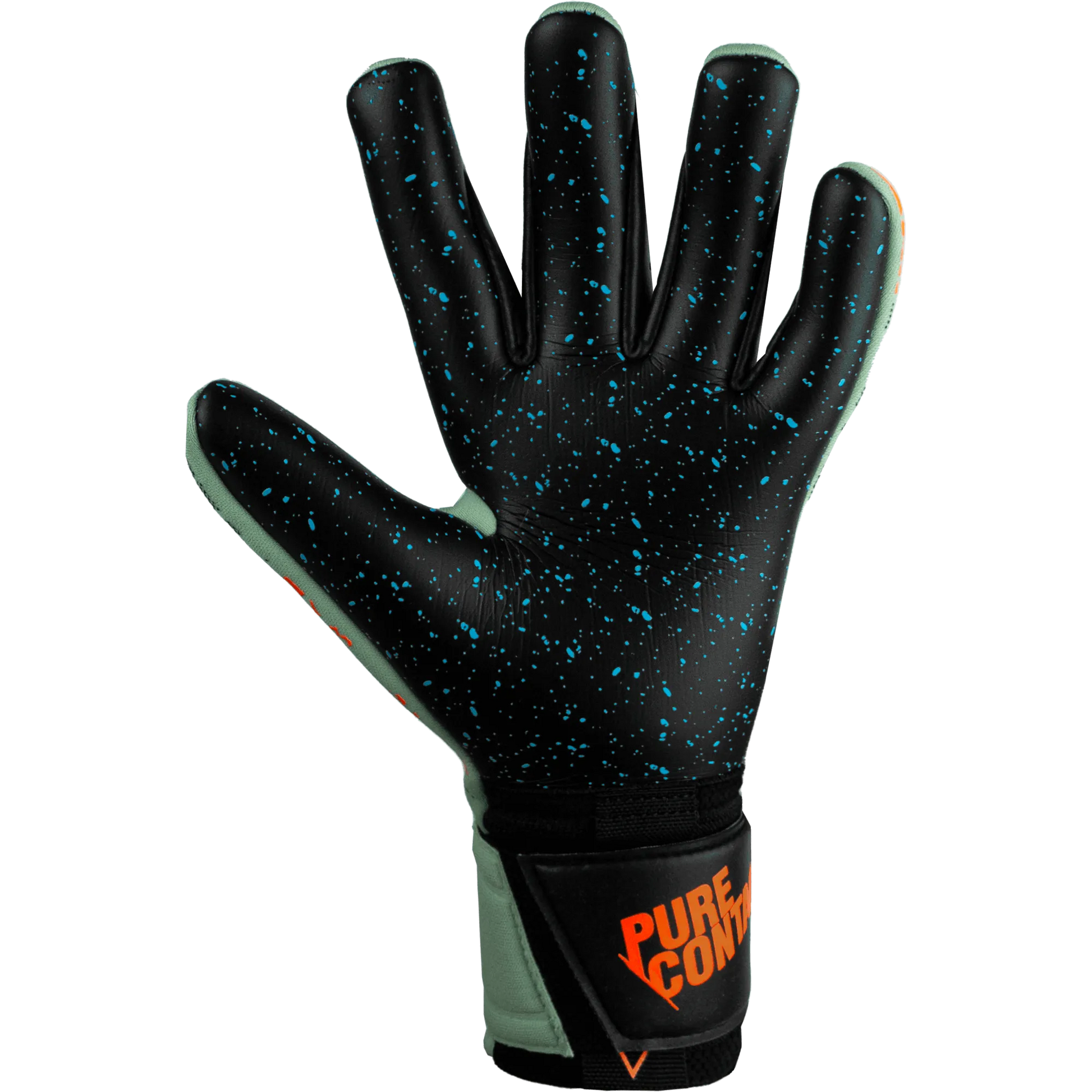Reusch Pure Contact Fusion Goalkeeper Gloves - Shark Green-Shocking Orange-Black (Single - Inner)