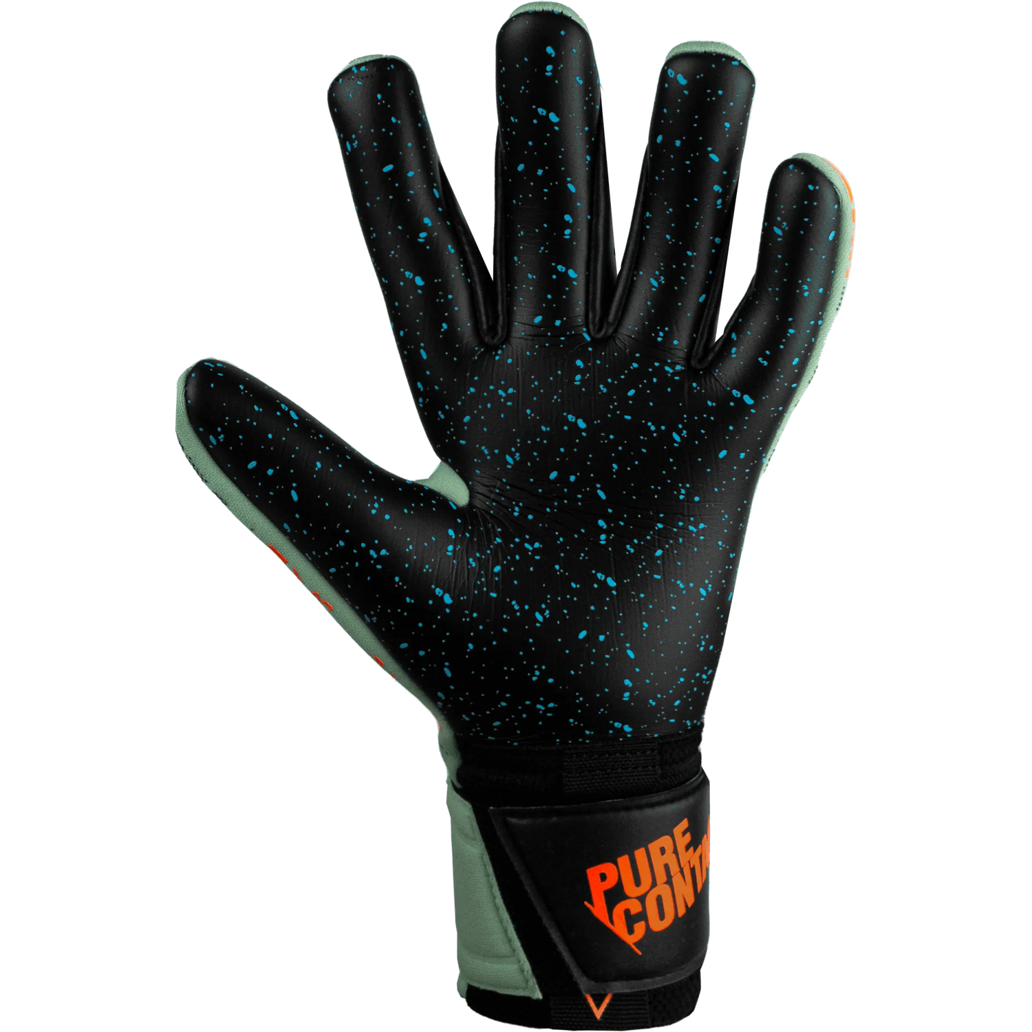 Reusch Pure Contact Fusion Goalkeeper Gloves - Shark Green-Shocking Orange-Black (Single - Inner)