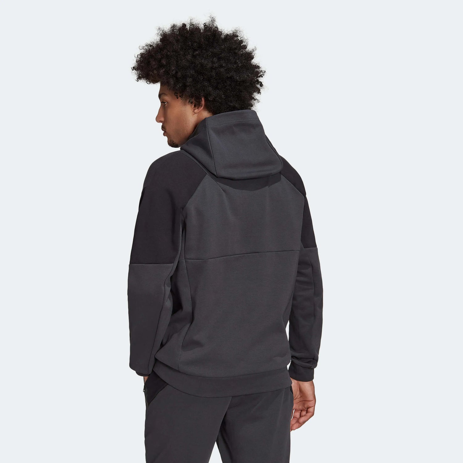 adidas 2022-23 Juventus Travel Hoody - Carbon Black (Model - Back)