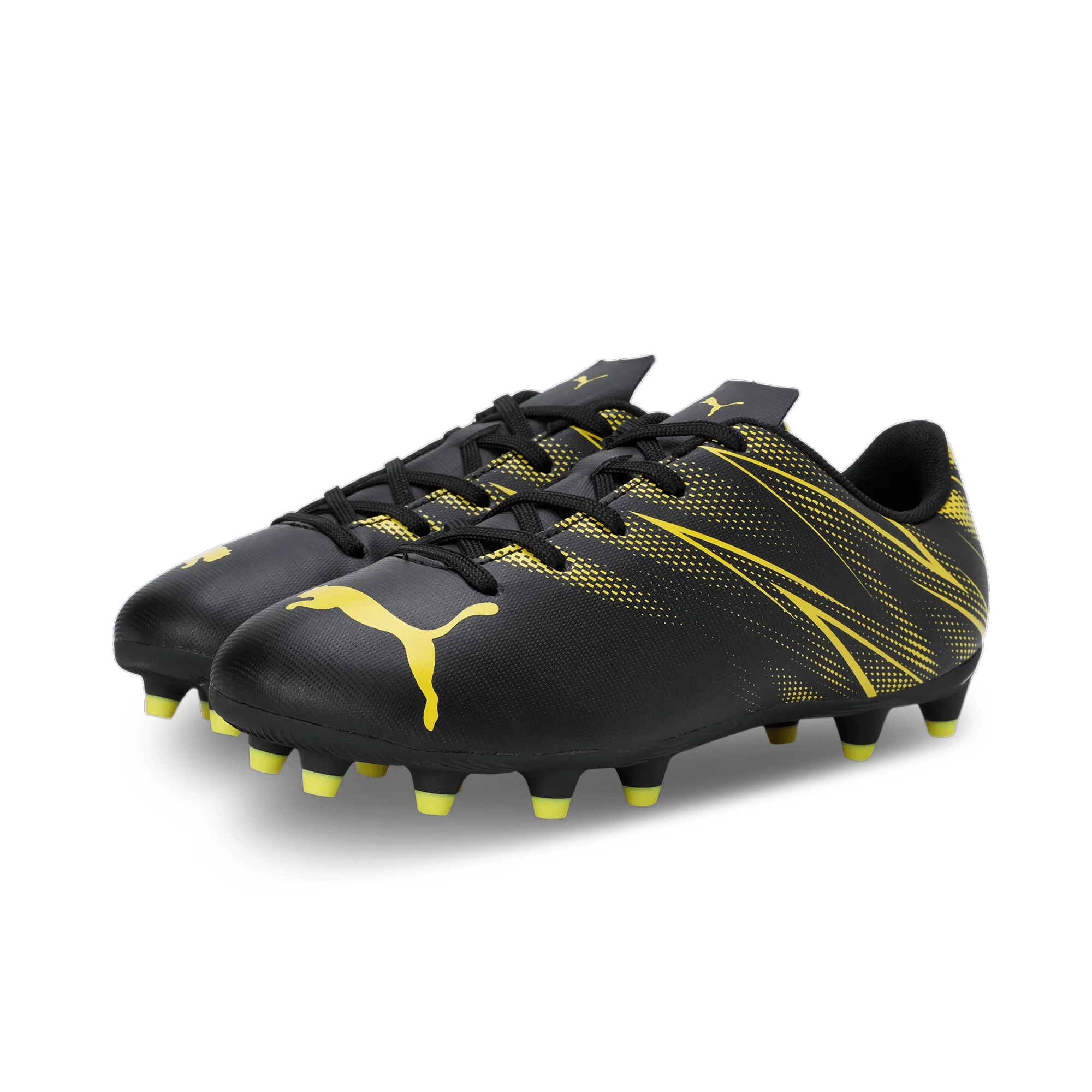 Puma Kids Attacanto FG_AG Puma Black-Yellow Blaze (Pair - Lateral)