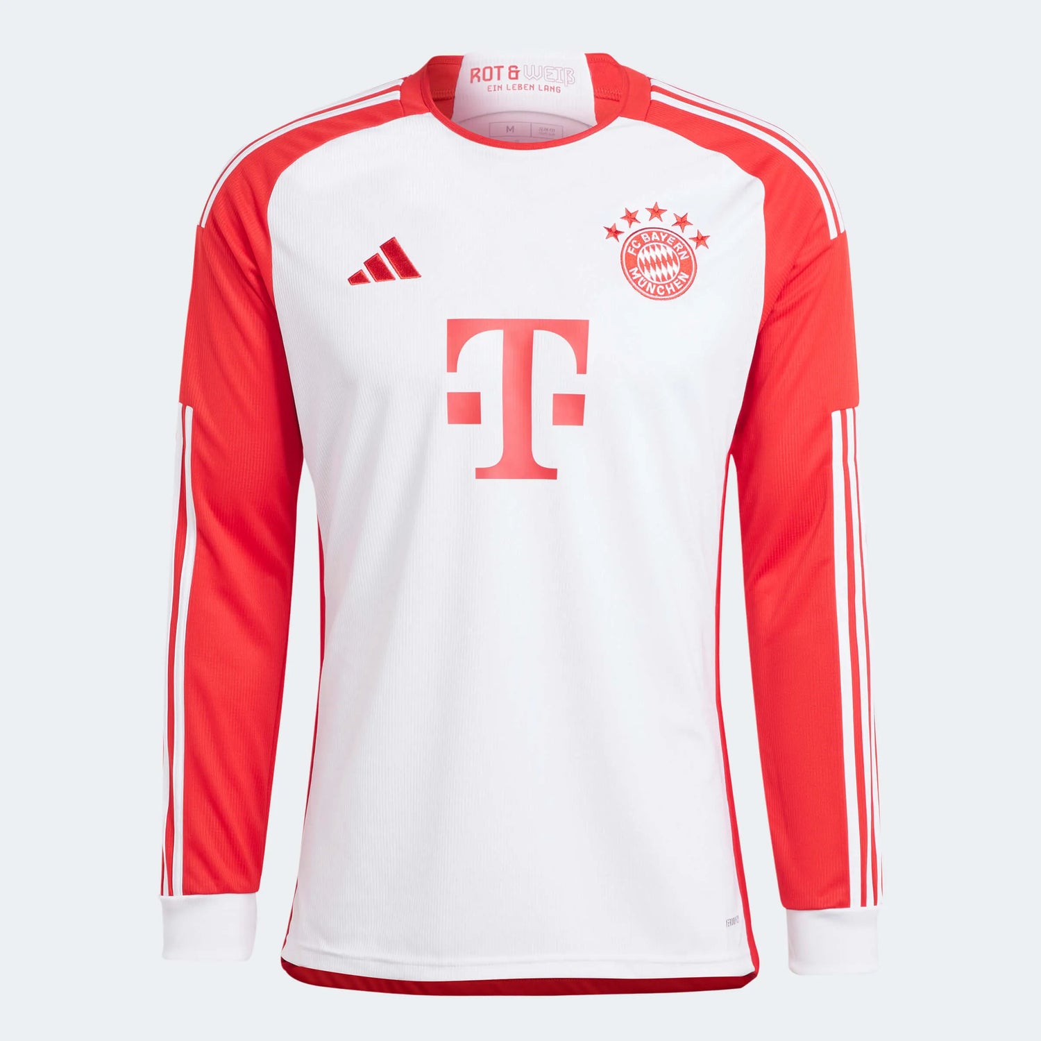 adidas 2023-24 Bayern Munich Men's Stadium Home Long-Sleeve Jersey (Front)