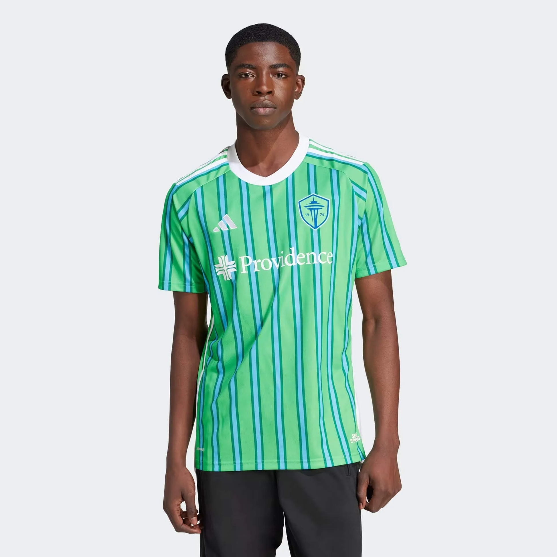 adidas 2024-25 Seattle Sounders Men's Stadium Home Jersey (Model - Front)