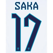 England 2022-23 Home Saka #17 Jersey Name Set (Back)