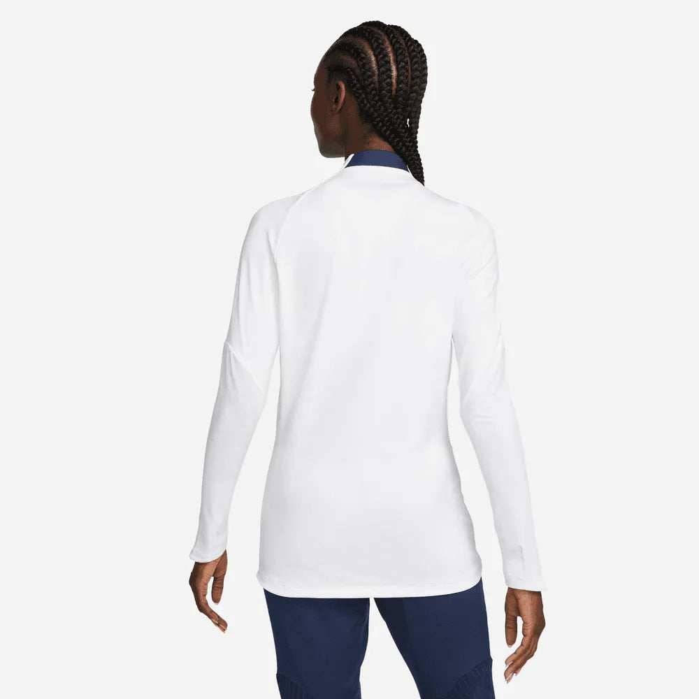 Nike 2022-23 PSG Women's Strike Drill Top - White-Navy (Model - Back)