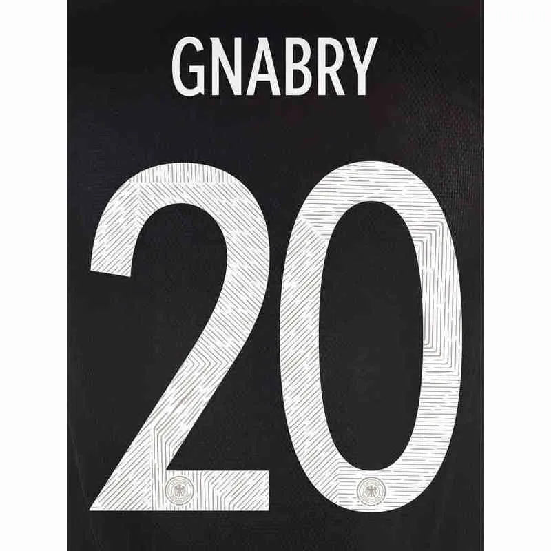 Germany 2021/22 Away Gnabry #20 Jersey Name Set