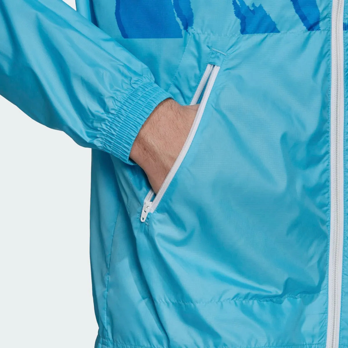 Adidas 2021 Real Madrid Windbreaker Jacket - Bright Cyan (Detail 2)