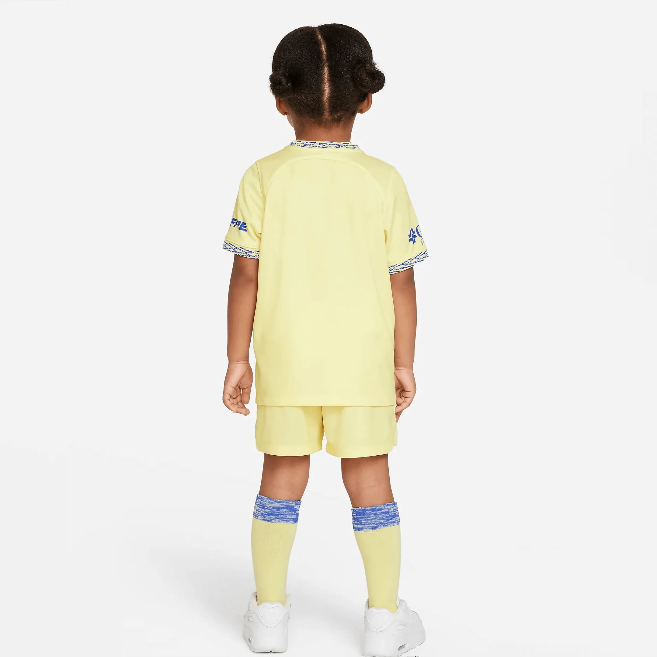 Nike 2022-23 Club America Kids' Home Mini Kit - Lemon-Blue (Model - Back)