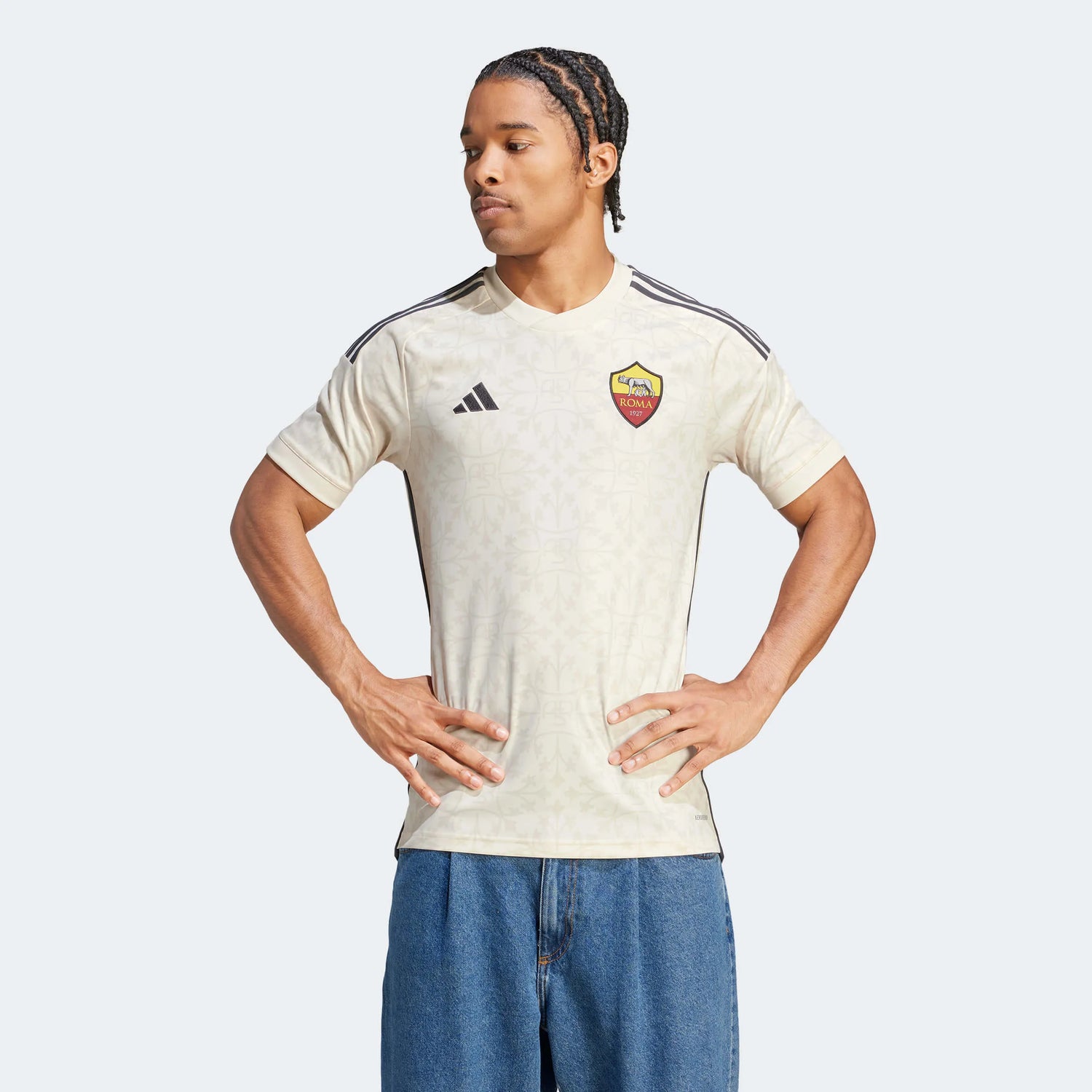 adidas 2023-24 Roma Men's Stadium Away Jersey (Model - Front)