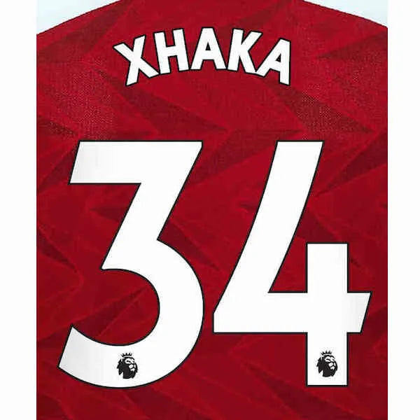 Arsenal 2019/22 Home Xhaka #34 Jersey Name Set