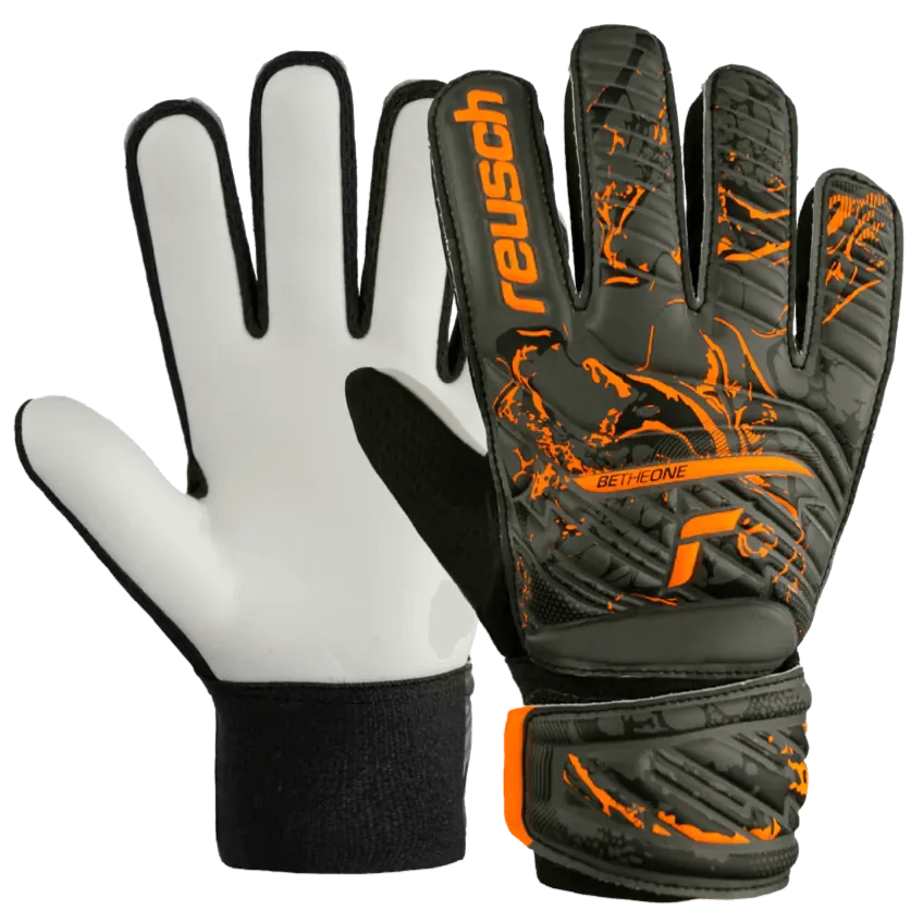 Reusch  JR Attrakt Starter Solid Goalkeeper Gloves - Desert Green-Orange (Pair)