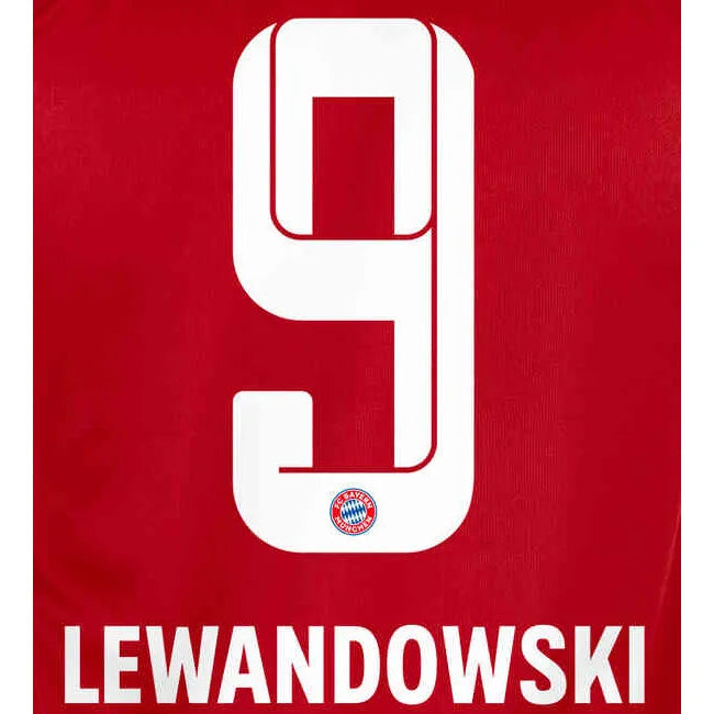 Bayern Munich 2021/22 Home Lewandowski #9 YOUTH Jersey Name Set (Main)