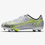 Nike JR Vapor 14 Academy FG-MG - White-Grey-Volt (Side 1)