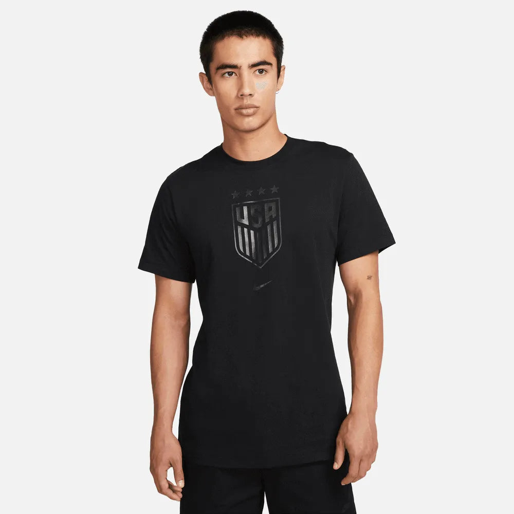 Nike 2023-24 USA Men's 4-Star Crest Tee Black - Grey (Model - Front)