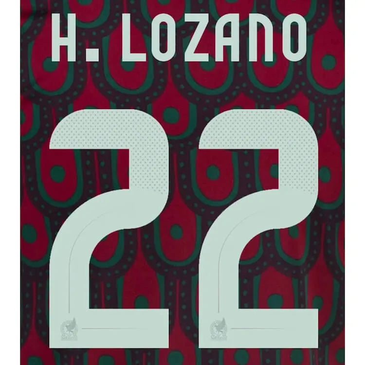 Mexico 2024/25 Home H. Lozano #22 Youth Jersey Name Set (Back)