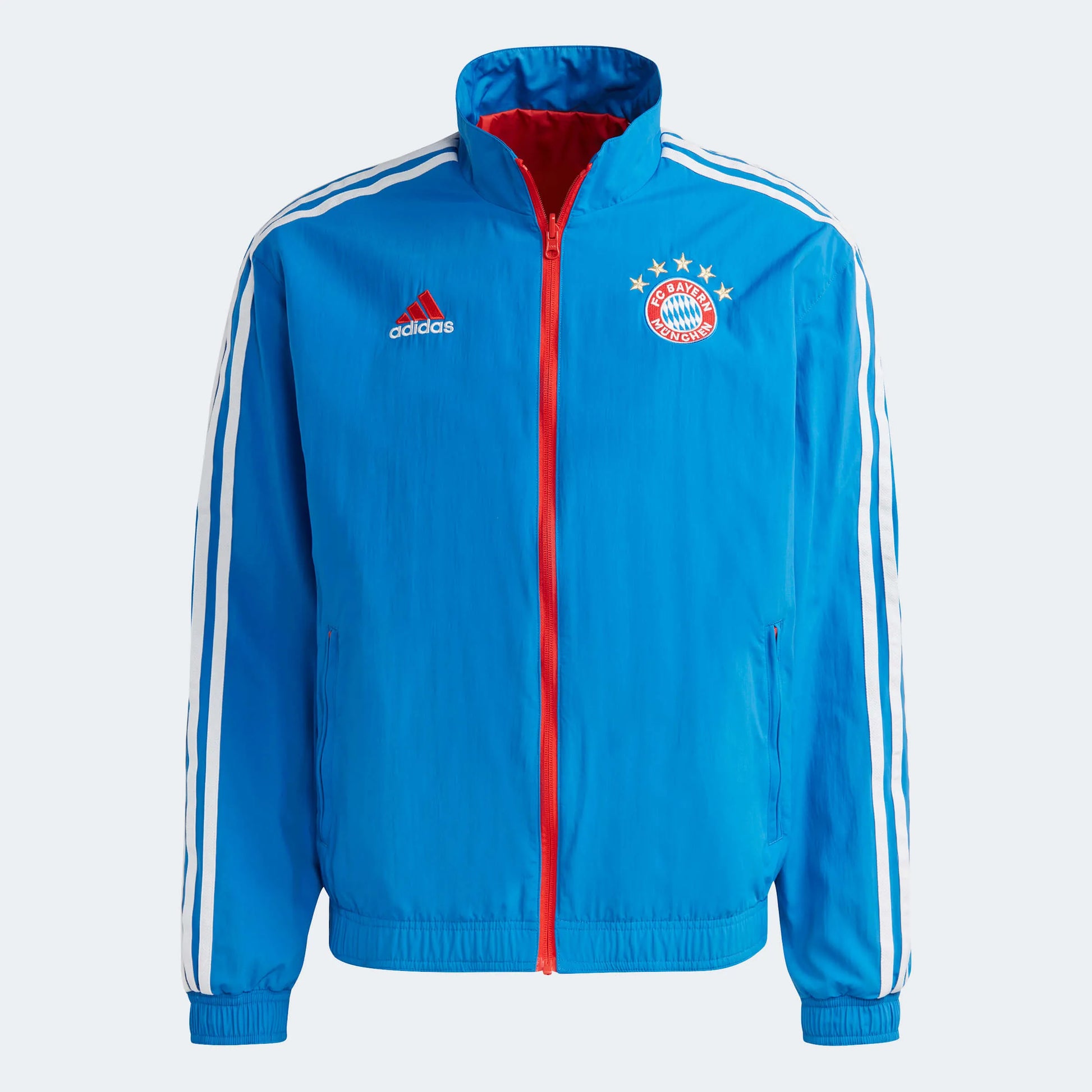 adidas 2023 FC Bayern Munich Reversible Anthem Jacket - Bright Royal-Red (Front)