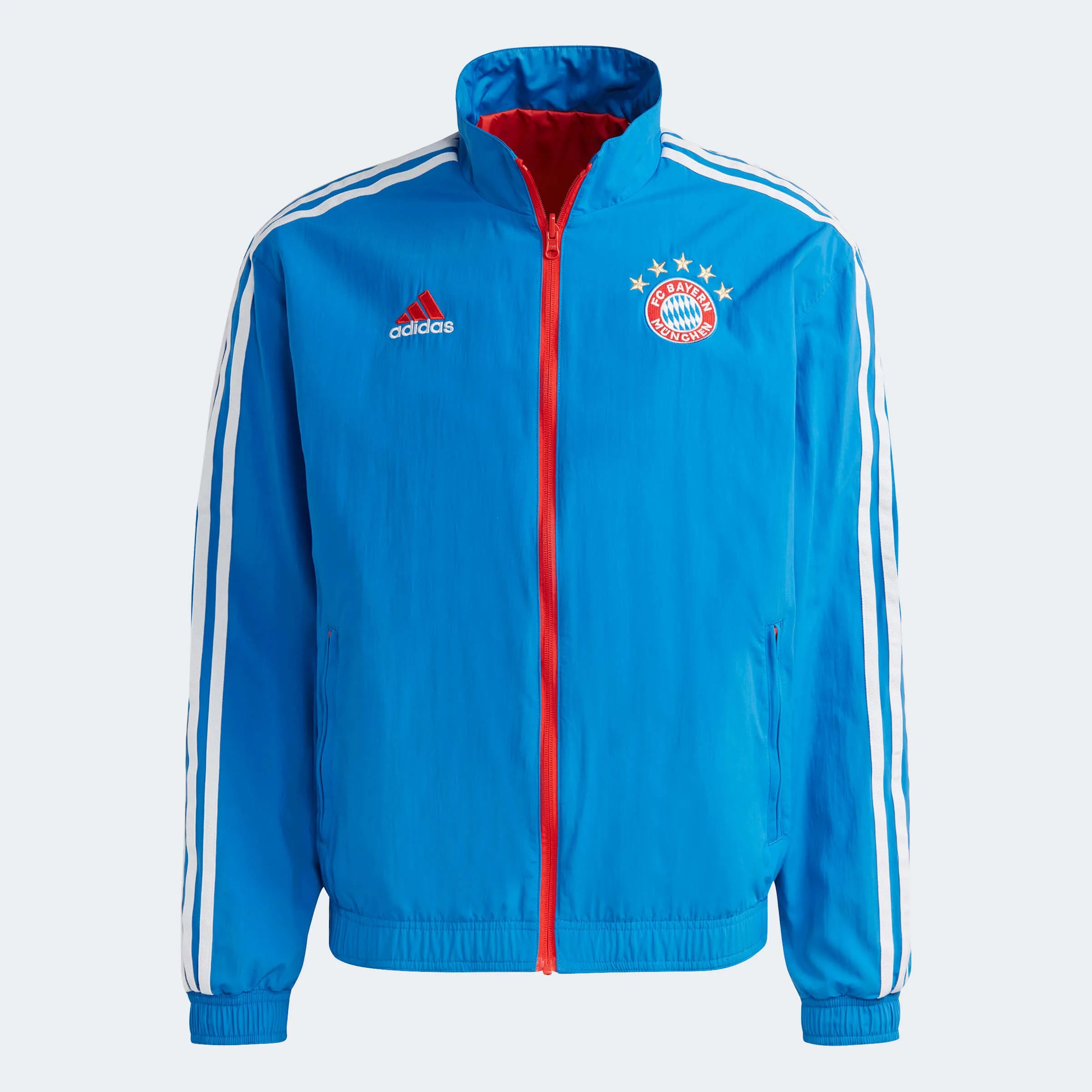 adidas 2023 FC Bayern Munich Reversible Anthem Jacket - Bright Royal-Red (Front)