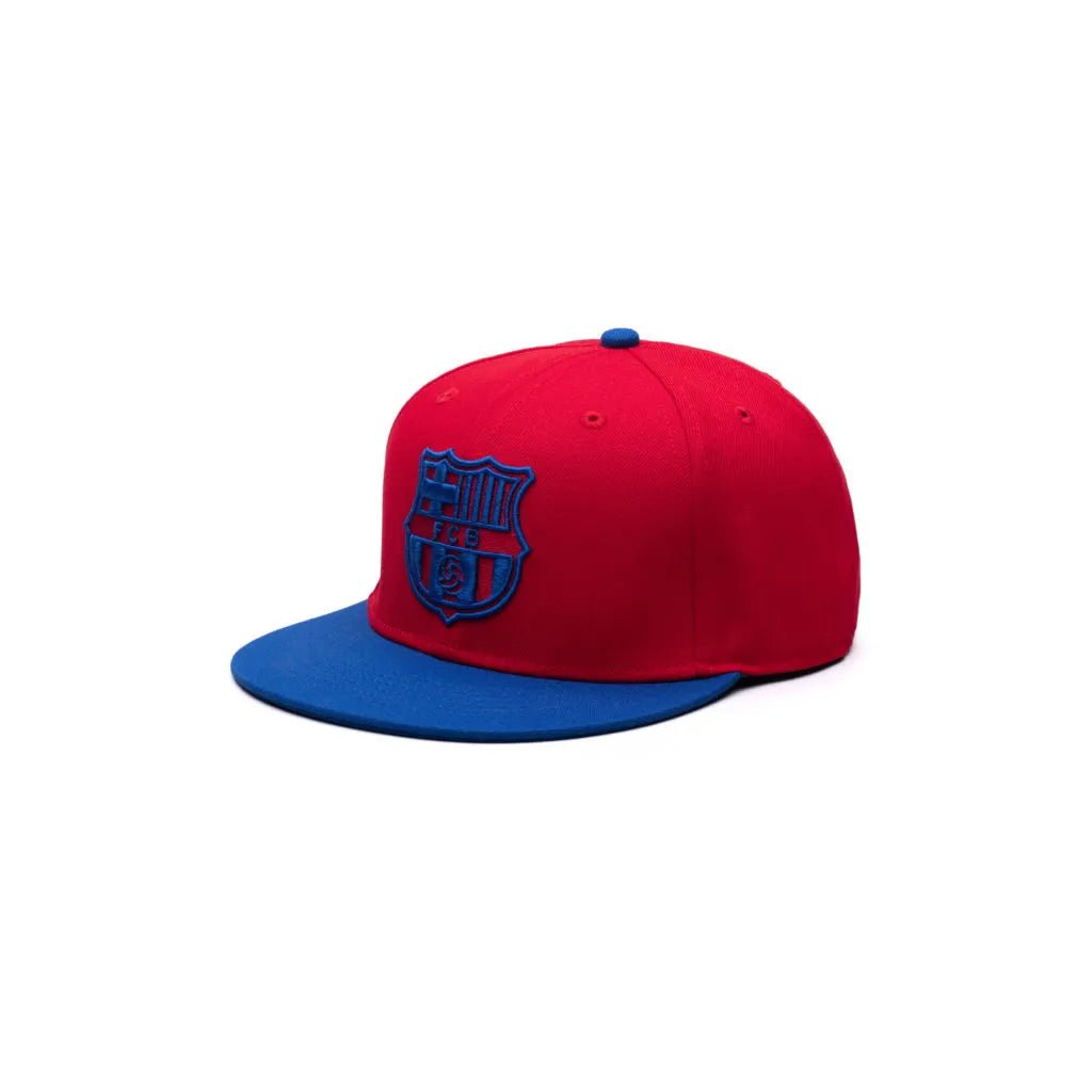 Fan Ink Collection Barcelona Retro Capsule Snapback Hat - Scarlet-Calming Blue