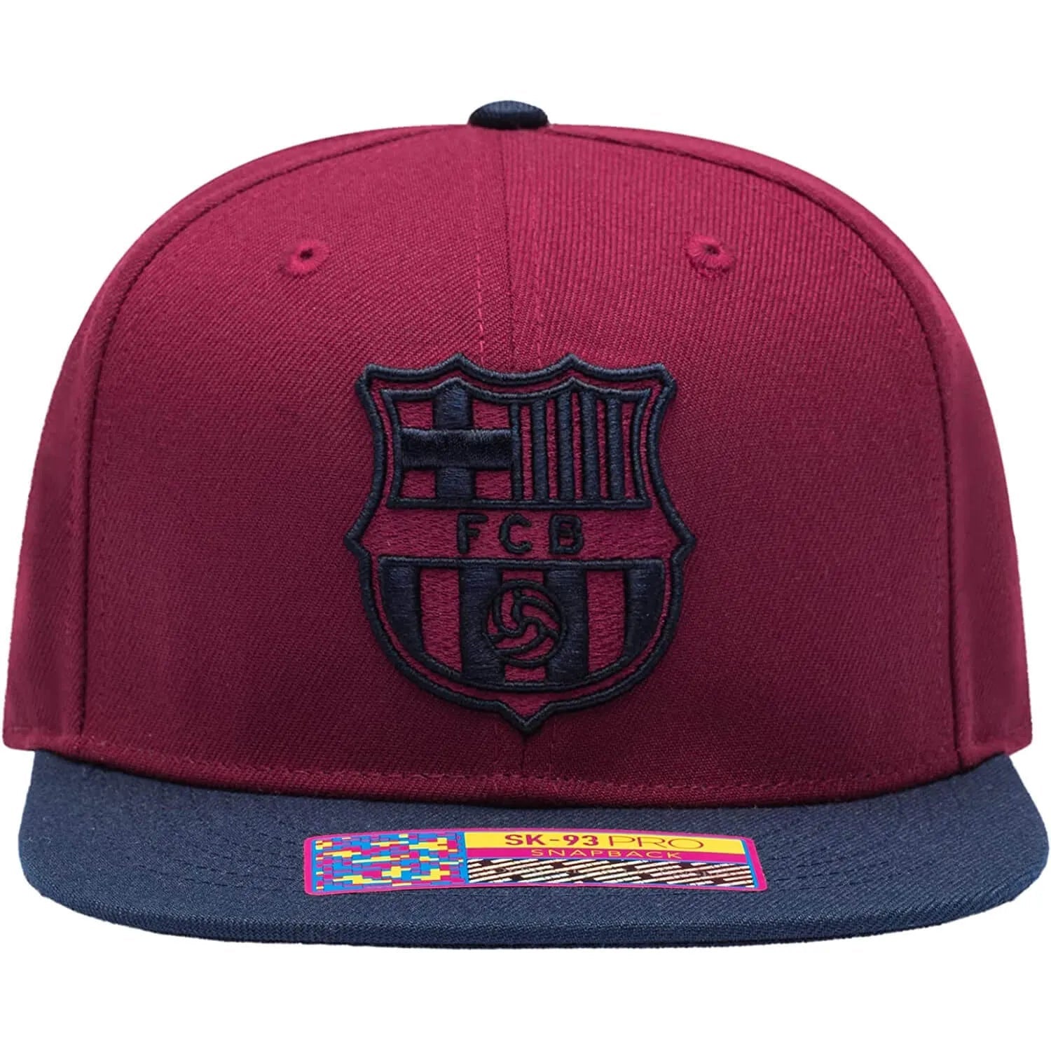 FI Collection Barcelona Team Snapback Hat - Burgundy (Front)