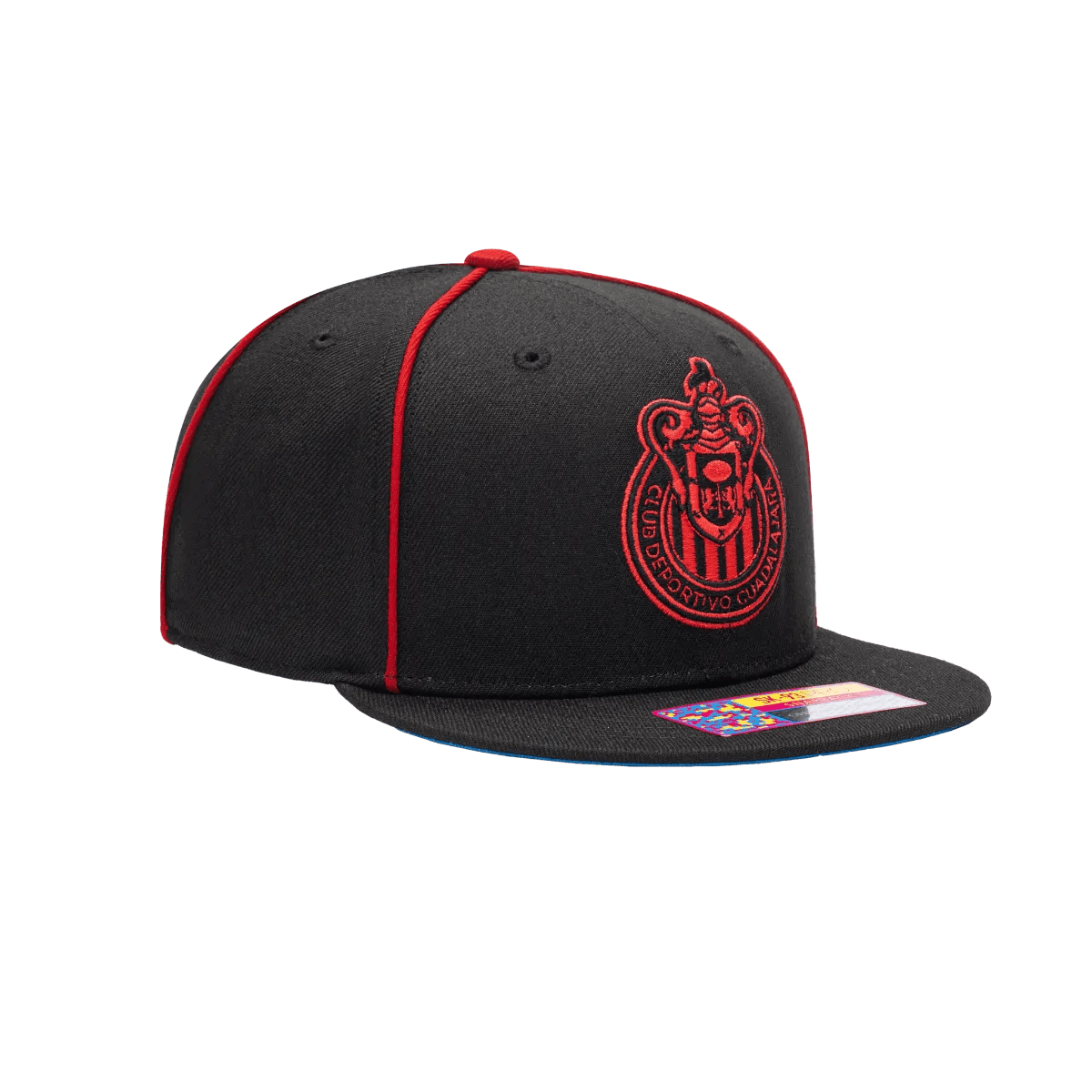 Fan Ink Collection Chivas Cali Night Snapback Hat - Black-Red