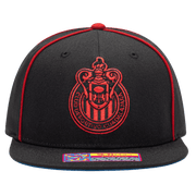 Fan Ink Collection Chivas Cali Night Snapback Hat - Black-Red