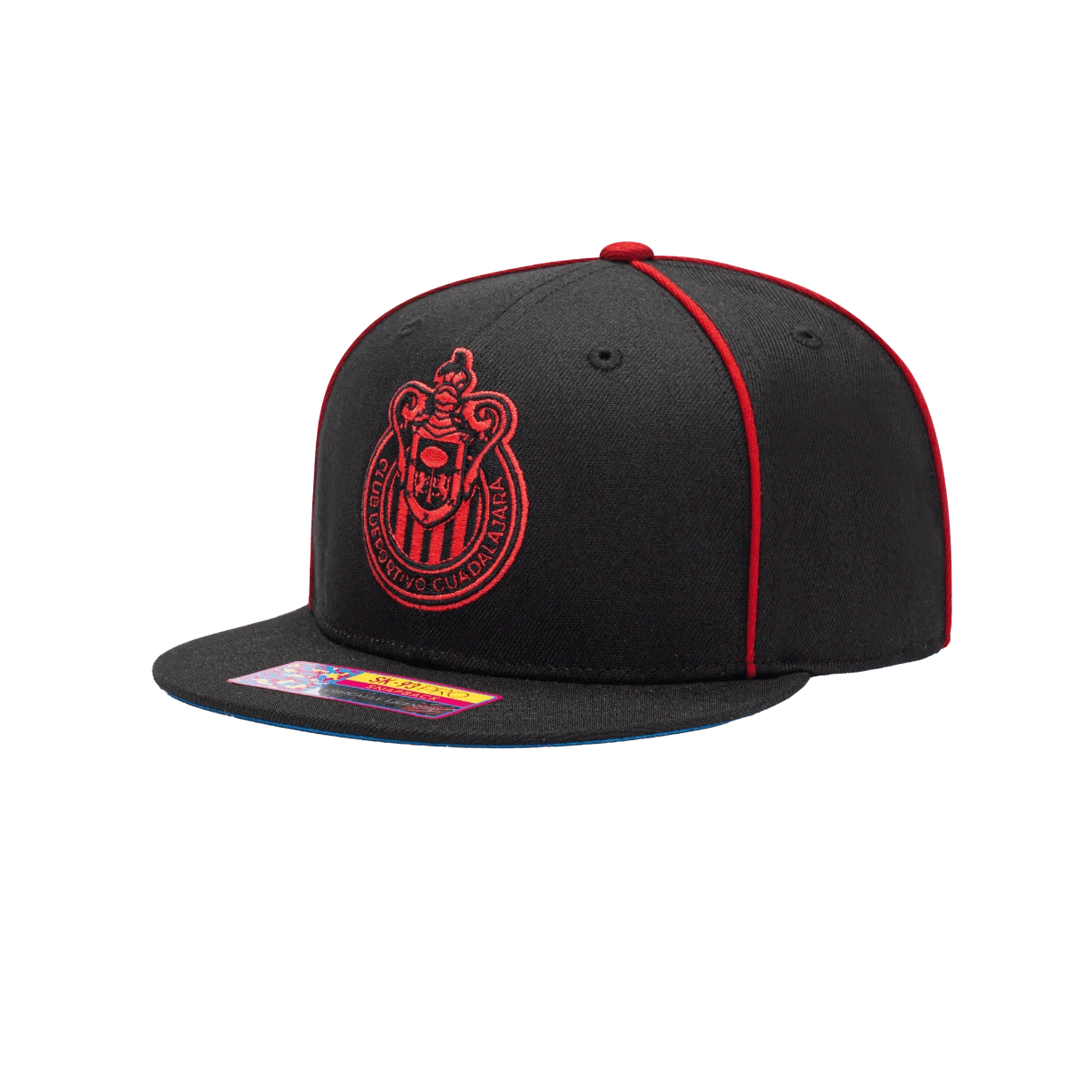 Fan Ink Collection Chivas Cali Night Snapback Hat - Black-Red