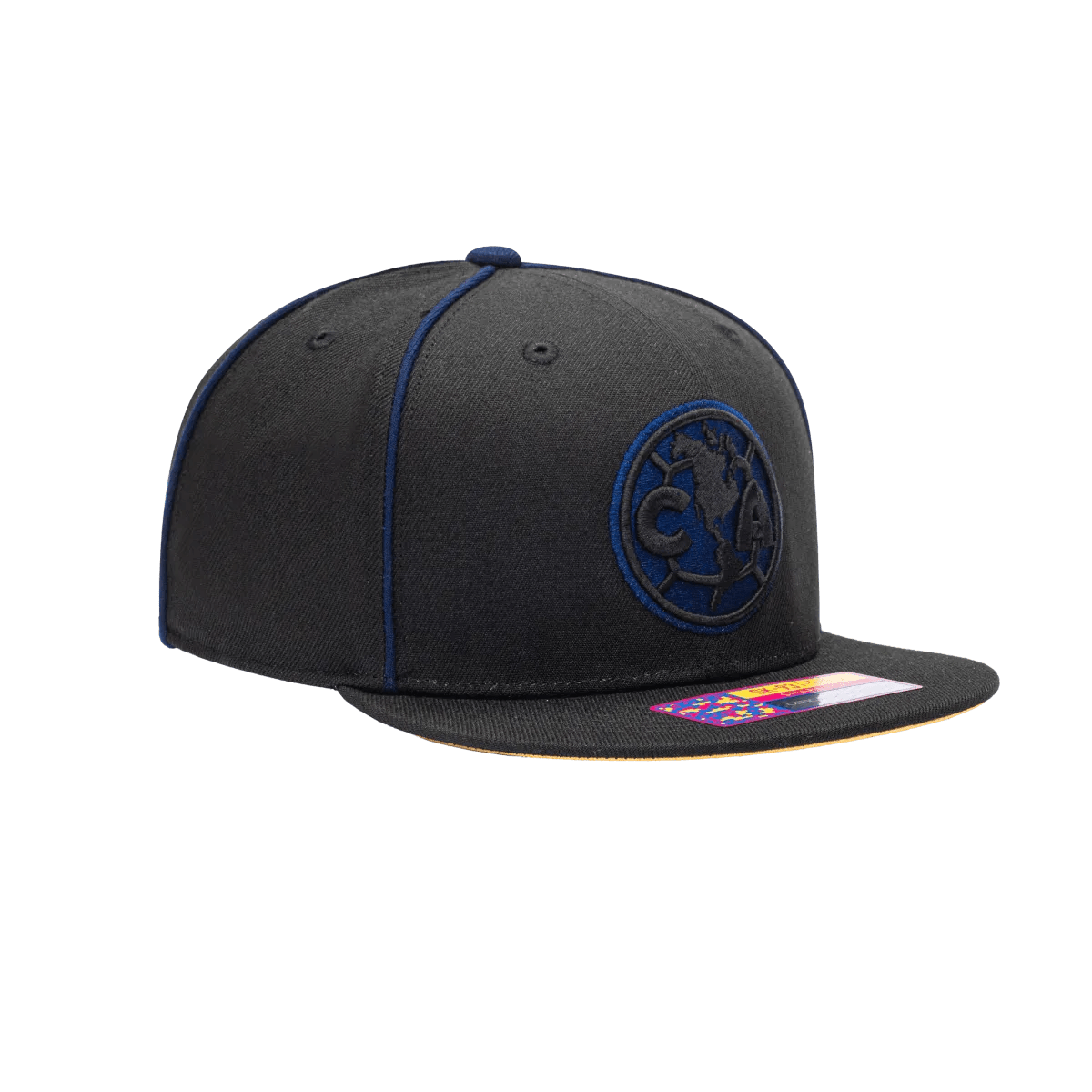 Fan Ink Collection Club America Cali Night Snapback Hat - Black-Blue