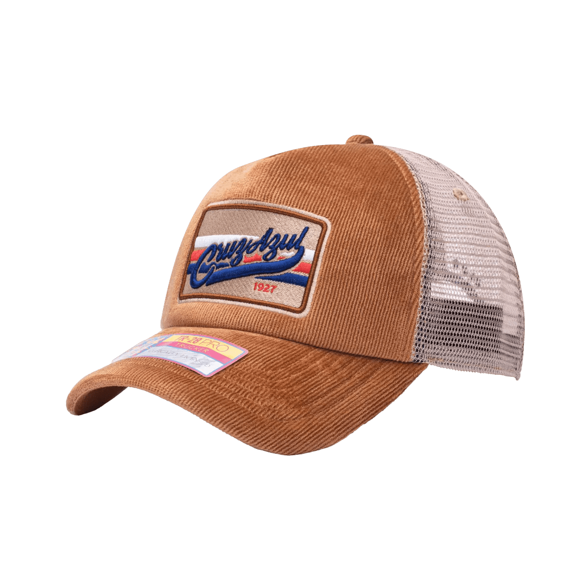 FI Collection Cruz Azul Camionero Trucker Hat - Brown (Diagonal 1)