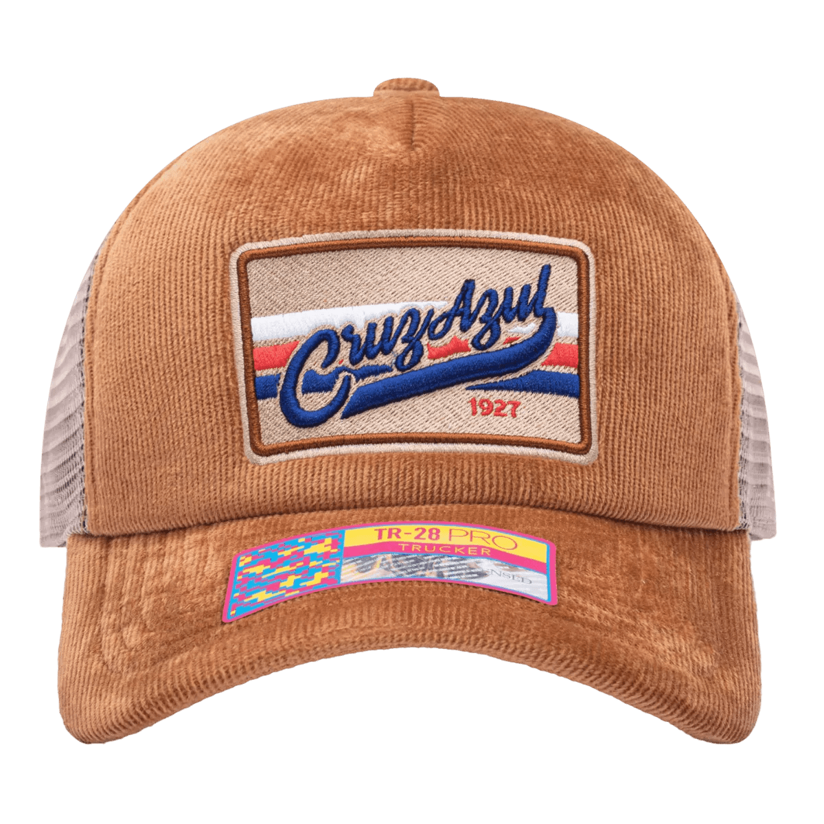 FI Collection Cruz Azul Camionero Trucker Hat - Brown (Front)