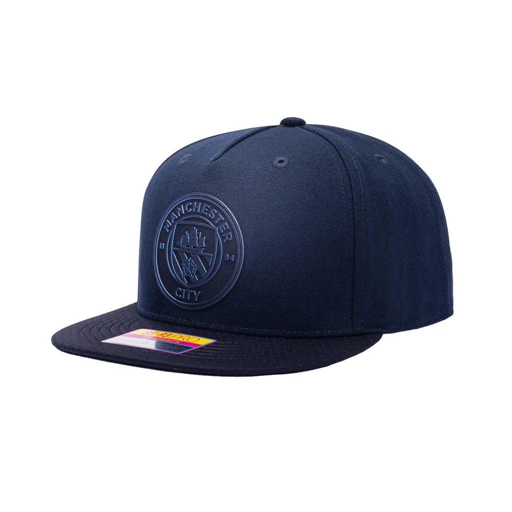 FI Collection Manchester City Elite Snapback Hat - Navy (Diagonal 1)