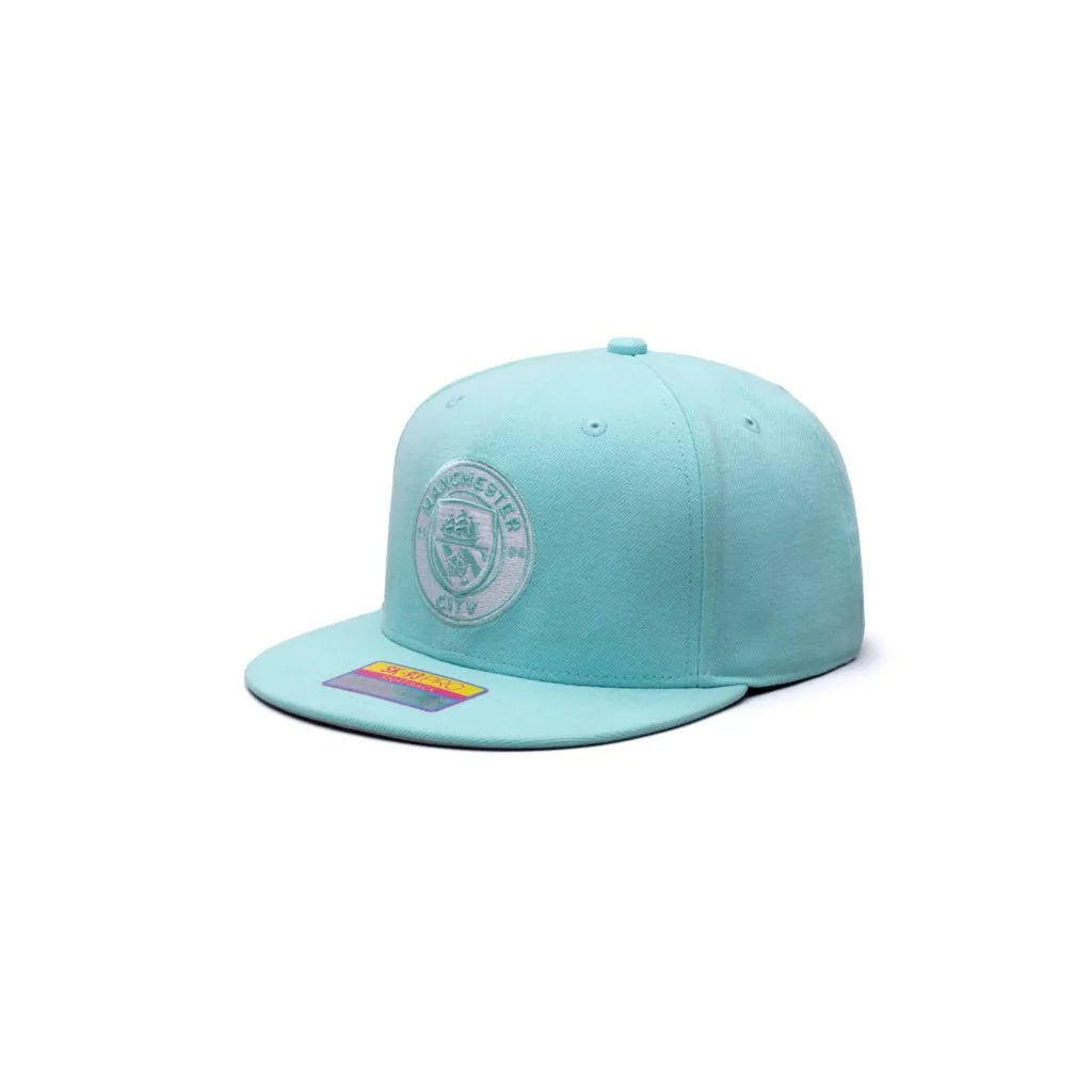 Fan Ink Collection Manchester City Retro Capsule Snapback Hat - Blue Tint