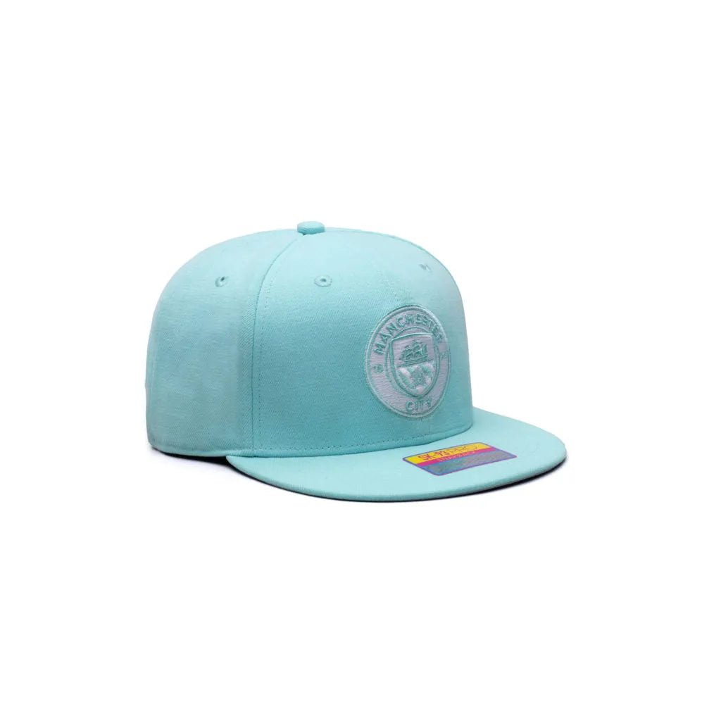 Fan Ink Collection Manchester City Retro Capsule Snapback Hat - Blue Tint