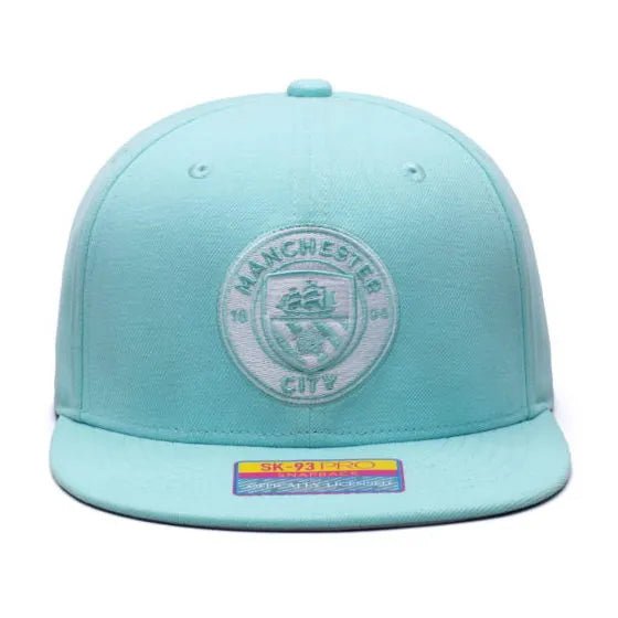 Fan Ink Collection Manchester City Retro Capsule Snapback Hat - Blue Tint