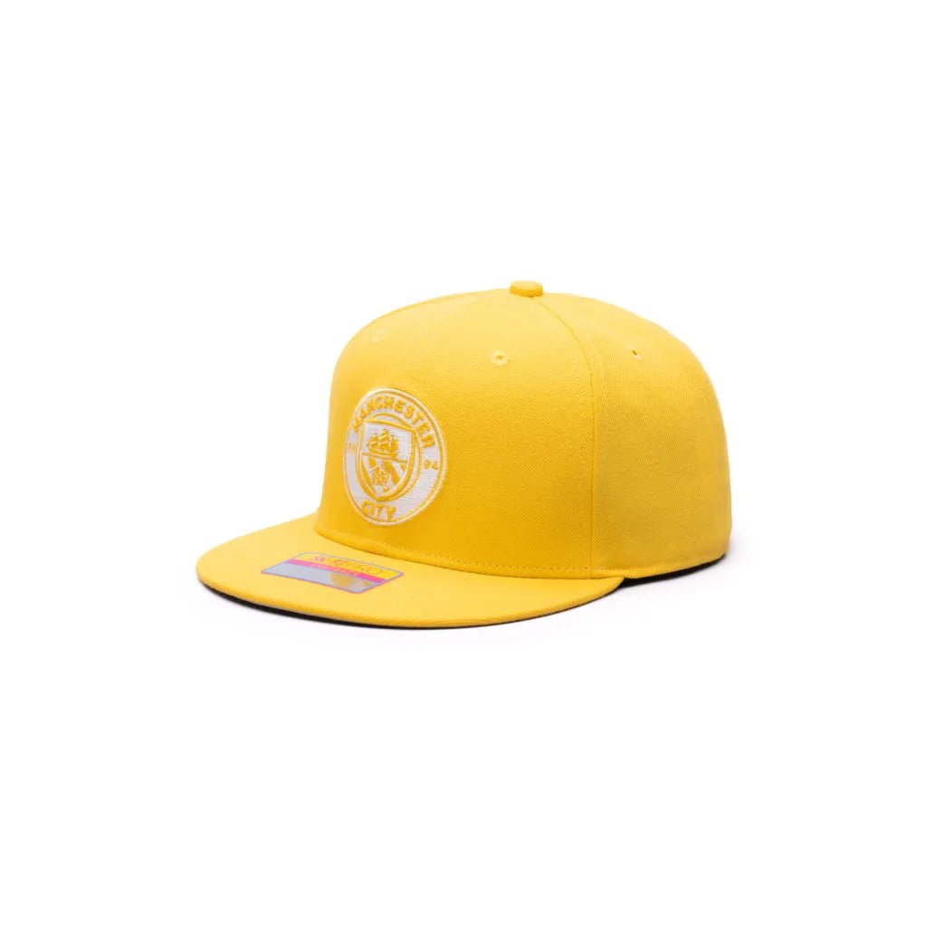 Fan Ink Collection Manchester City Retro Capsule Snapback Hat - Cyber Yellow