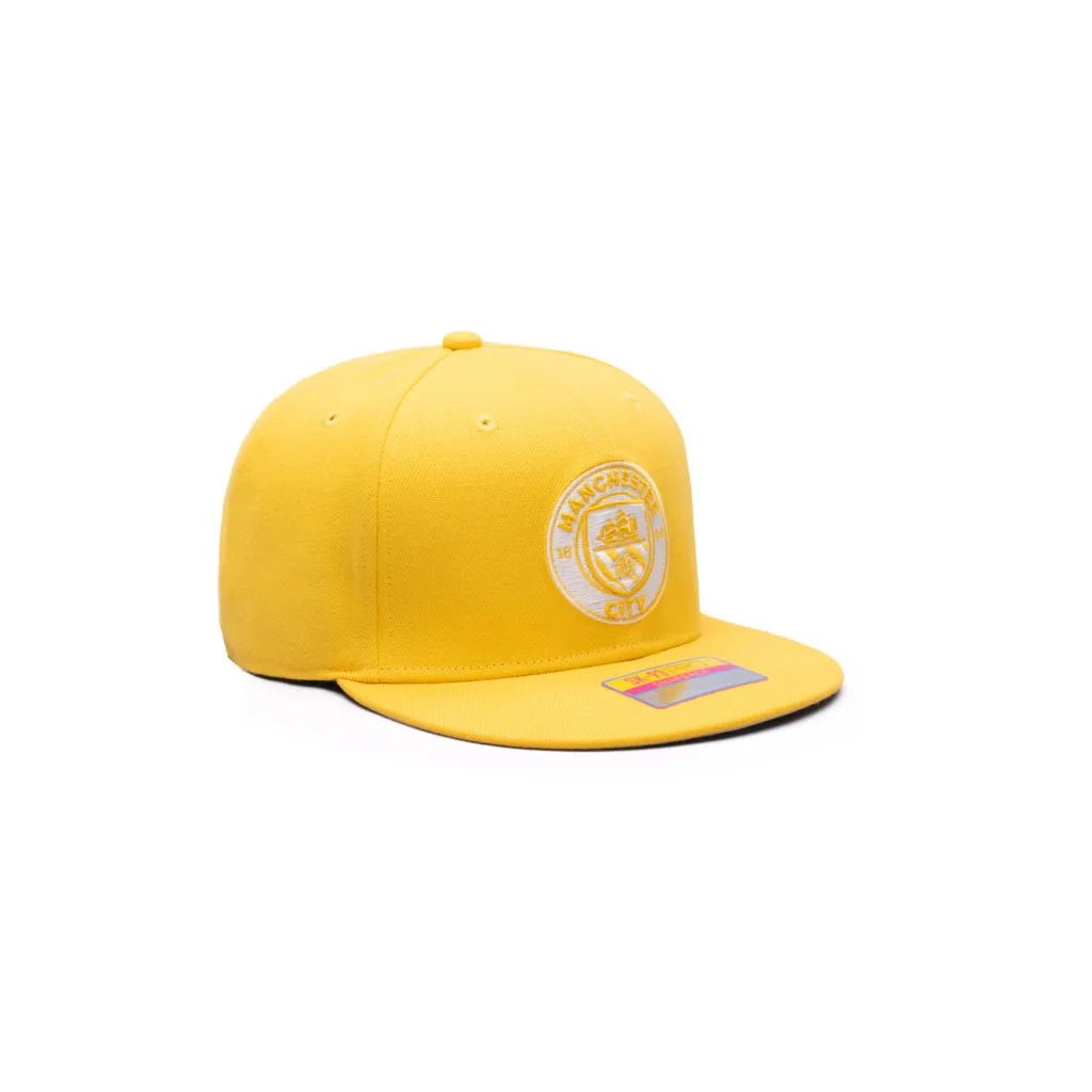 Fan Ink Collection Manchester City Retro Capsule Snapback Hat - Cyber Yellow